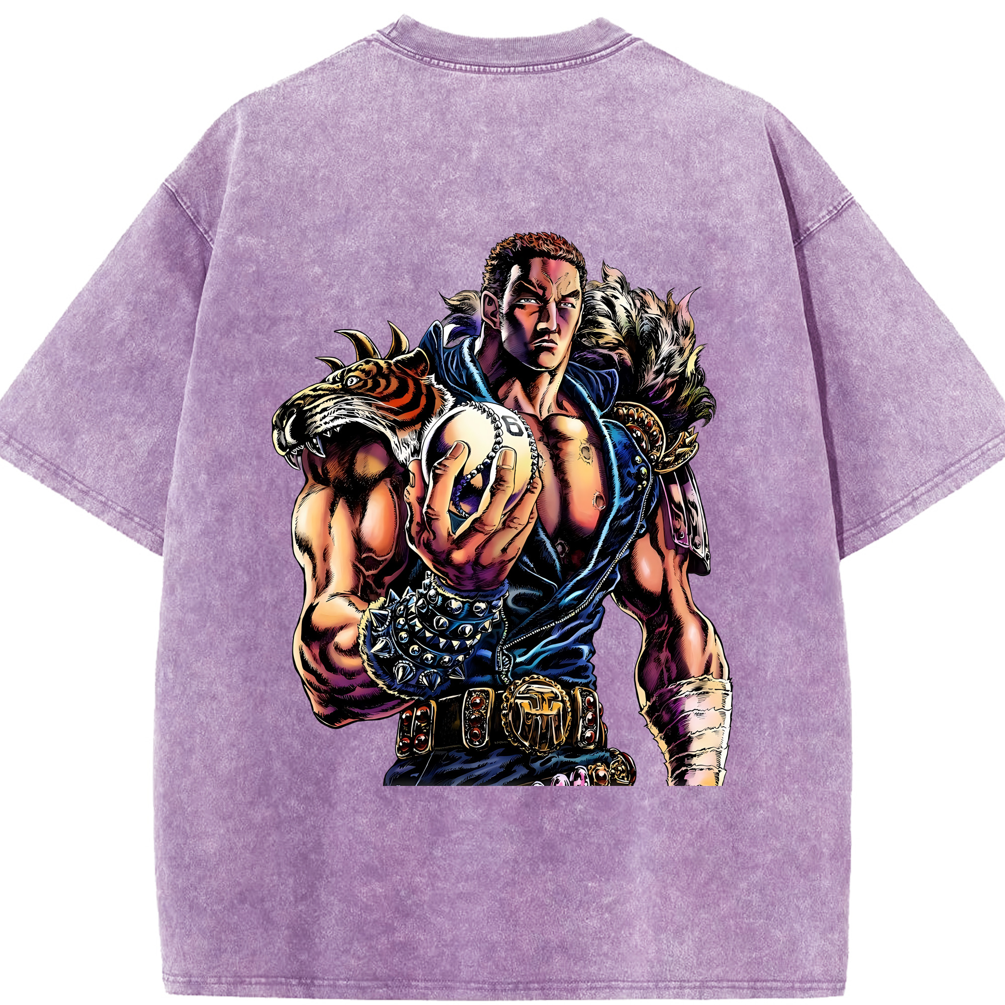 （画像用） 北斗の拳 Fist of the North Star 綿100% ヴィンテージ風 半袖Tシャツ（背面プリント）