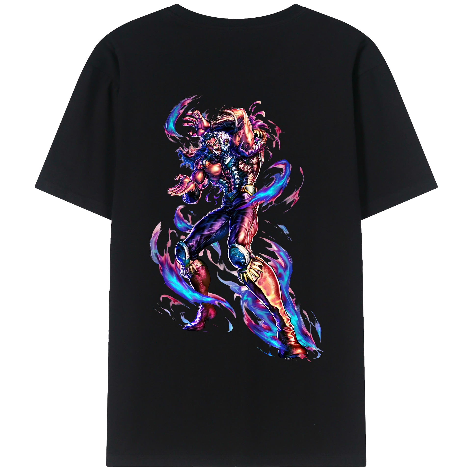 （画像用） 北斗の拳 Fist of the North Star 綿100％ メンズ半袖Tシャツ（バックプリント） 通気性