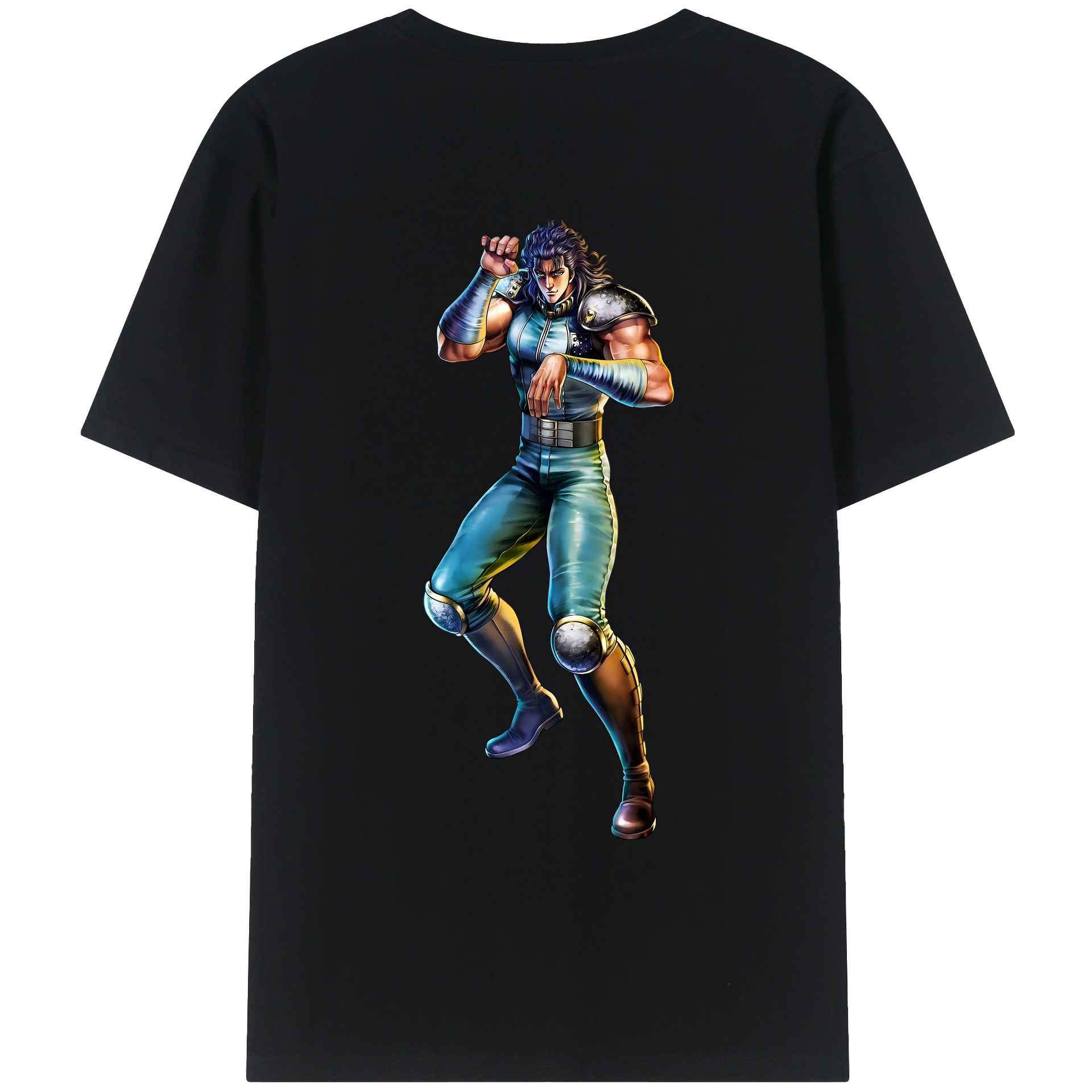 （画像用） 北斗の拳 Fist of the North Star 綿100％ メンズ半袖Tシャツ（バックプリント） 通気性