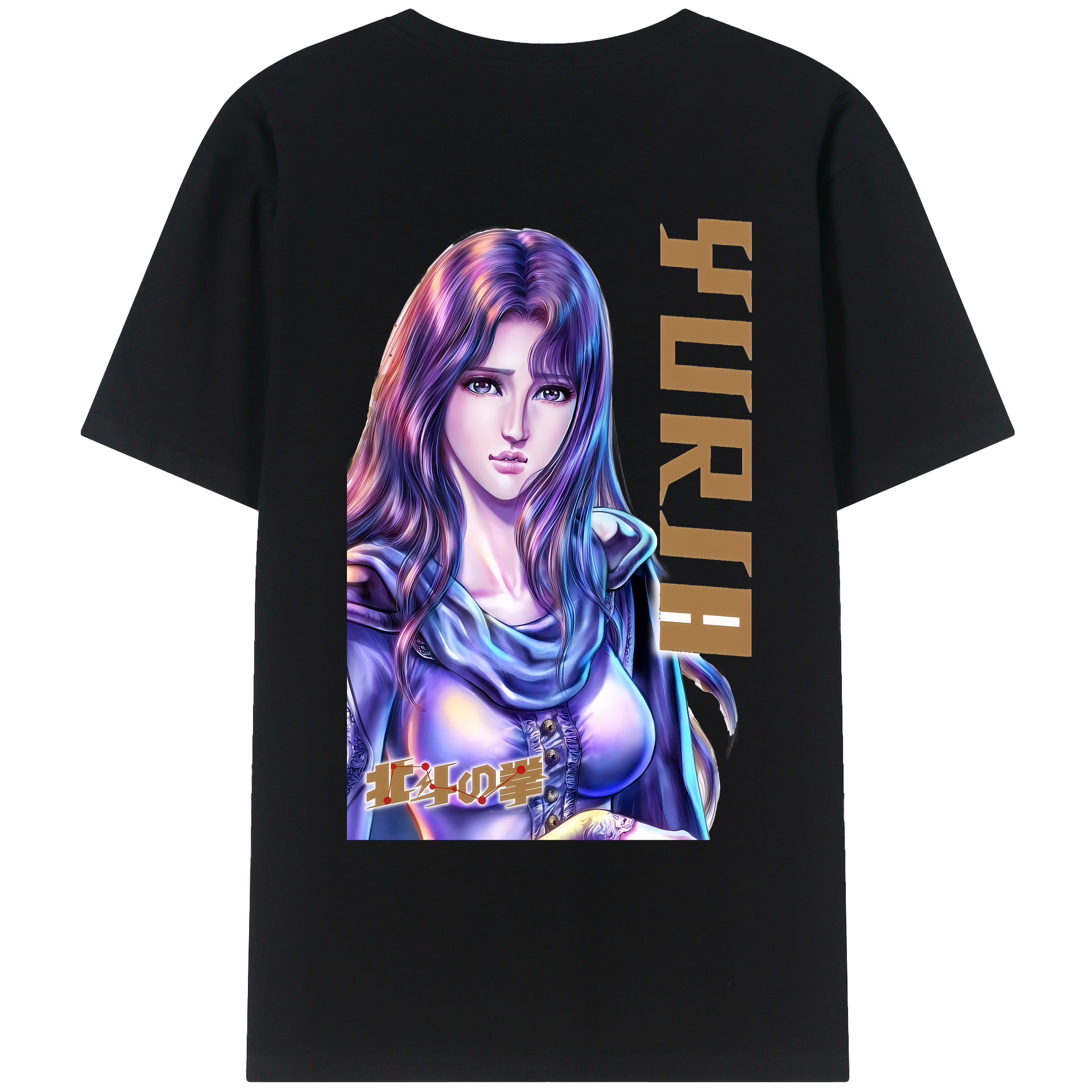 （画像用） 北斗の拳 Fist of the North Star 綿100％ メンズ半袖Tシャツ（バックプリント） 通気性