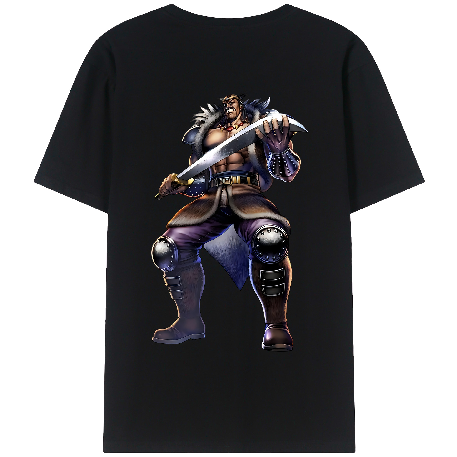 （画像用） 北斗の拳 Fist of the North Star 綿100％ メンズ半袖Tシャツ（バックプリント） 通気性