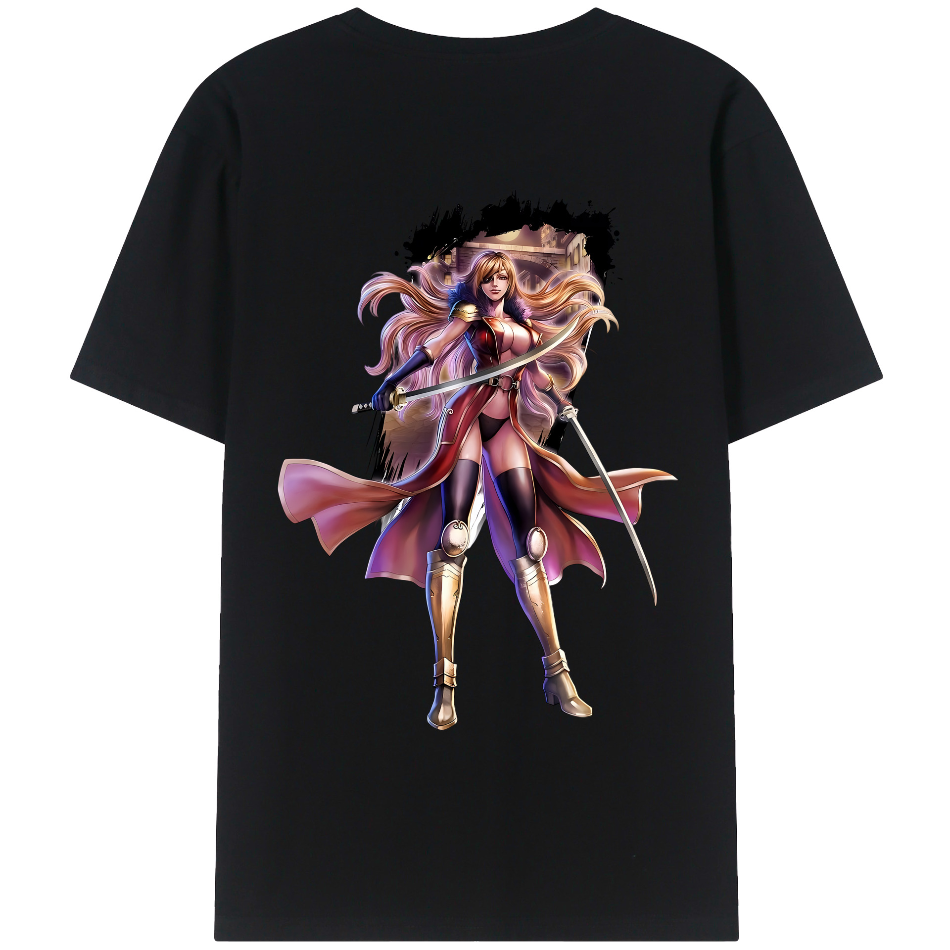 （画像用） 北斗の拳 Fist of the North Star 綿100％ メンズ半袖Tシャツ（バックプリント） 通気性