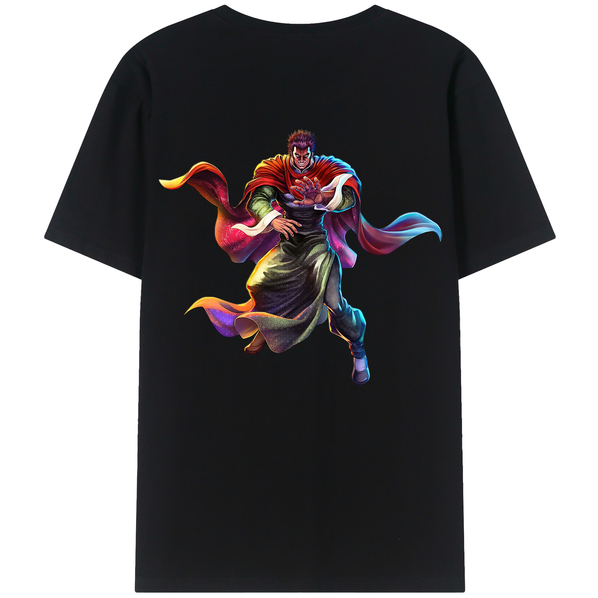 （画像用） 北斗の拳 Fist of the North Star 綿100％ メンズ半袖Tシャツ（バックプリント） 通気性