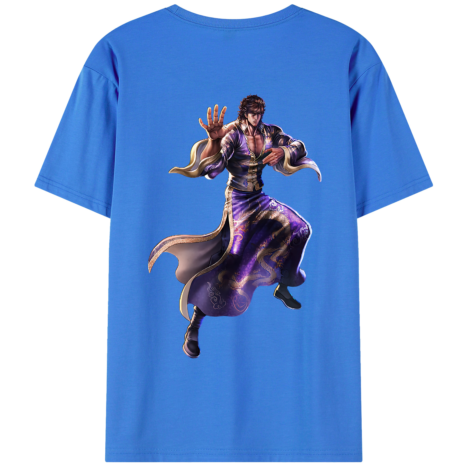 （画像用） 北斗の拳 Fist of the North Star 綿100％ メンズ半袖Tシャツ（バックプリント） 通気性