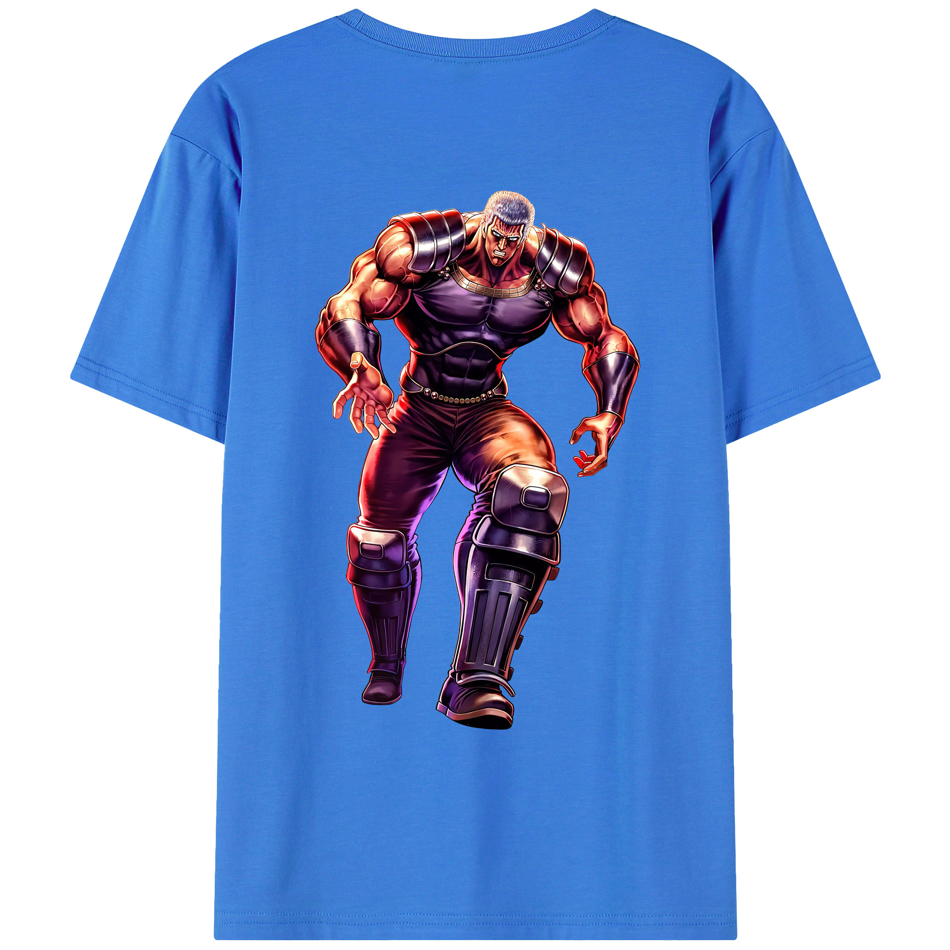 （画像用） 北斗の拳 Fist of the North Star 綿100％ メンズ半袖Tシャツ（バックプリント） 通気性