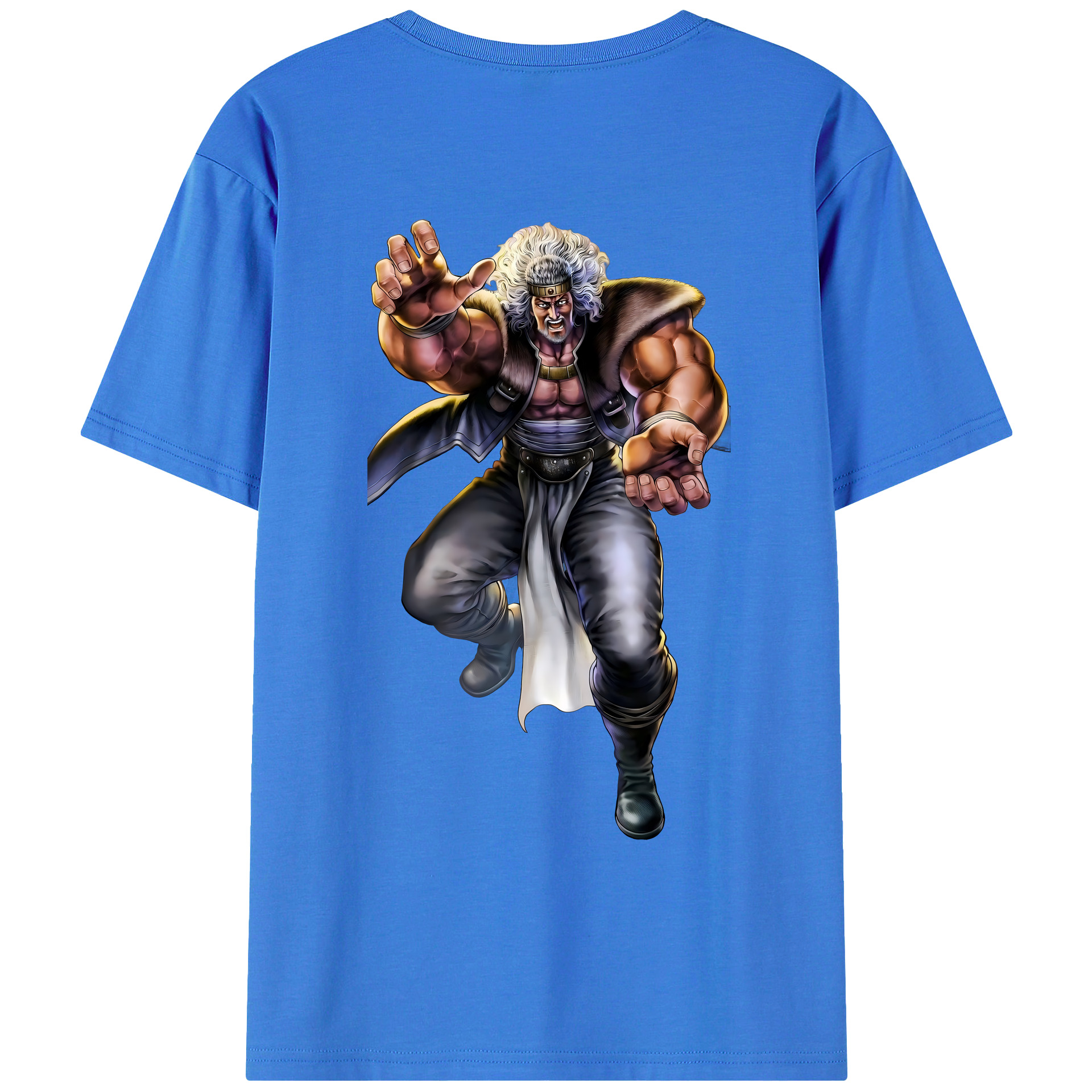 （画像用） 北斗の拳 Fist of the North Star 綿100％ メンズ半袖Tシャツ（バックプリント） 通気性