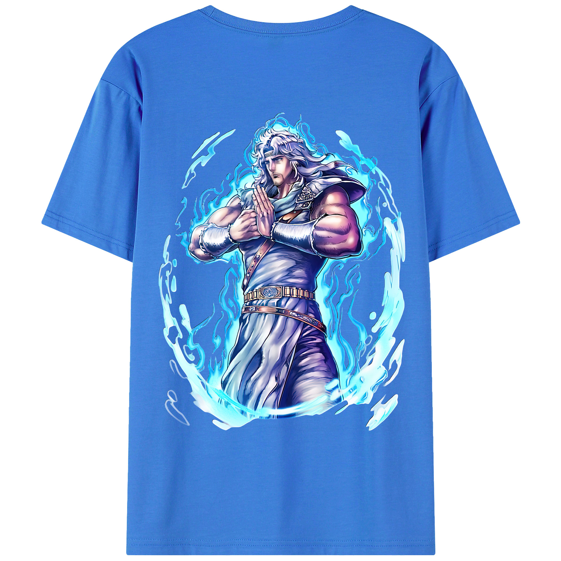 （画像用） 北斗の拳 Fist of the North Star 綿100％ メンズ半袖Tシャツ（バックプリント） 通気性