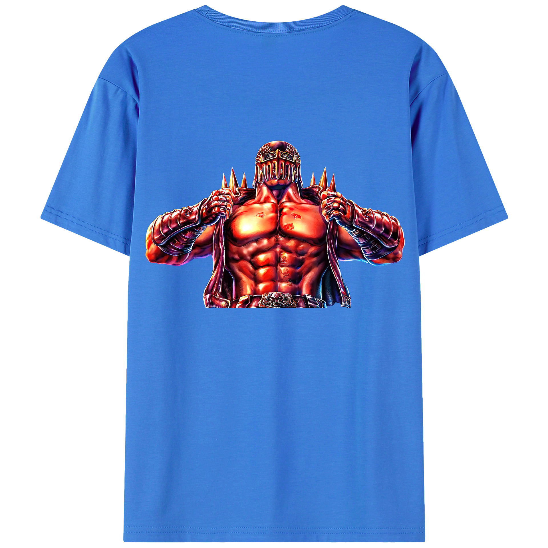 （画像用） 北斗の拳 Fist of the North Star 綿100％ メンズ半袖Tシャツ（バックプリント） 通気性