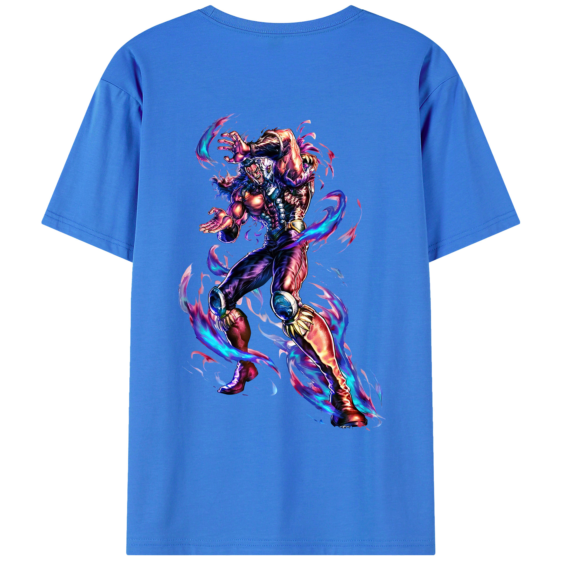 （画像用） 北斗の拳 Fist of the North Star 綿100％ メンズ半袖Tシャツ（バックプリント） 通気性