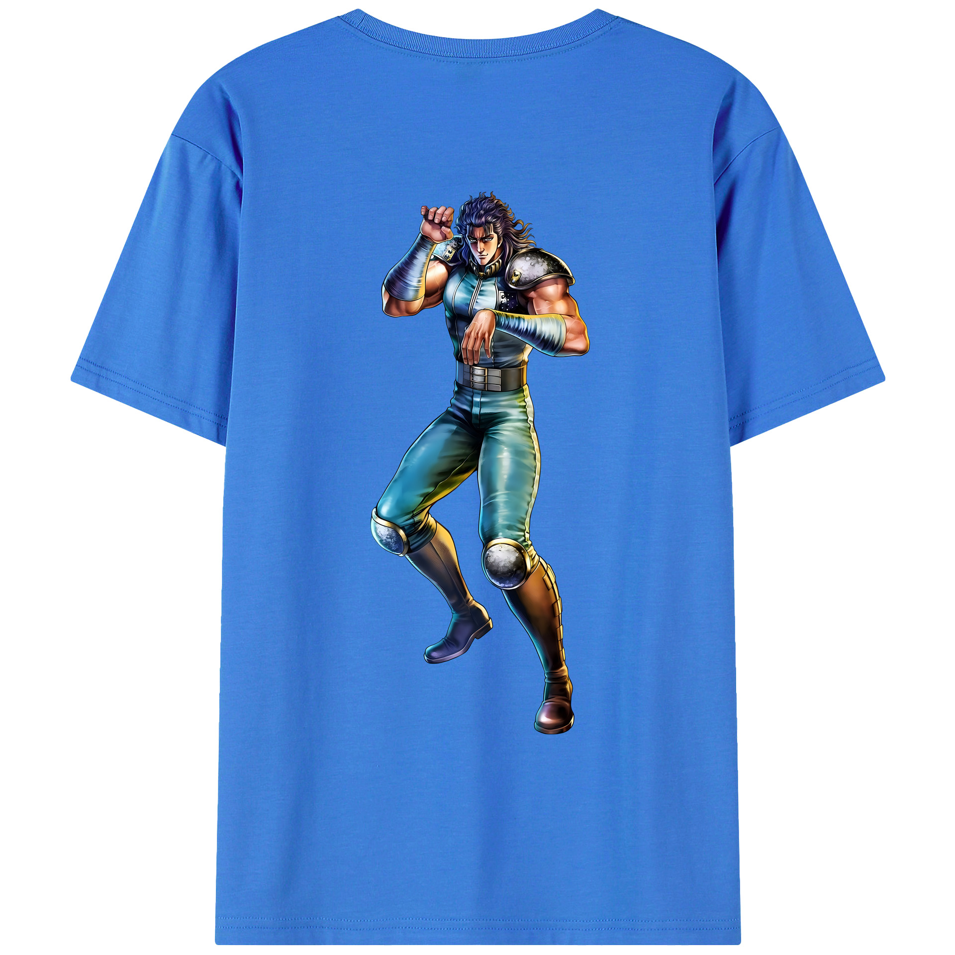 （画像用） 北斗の拳 Fist of the North Star 綿100％ メンズ半袖Tシャツ（バックプリント） 通気性