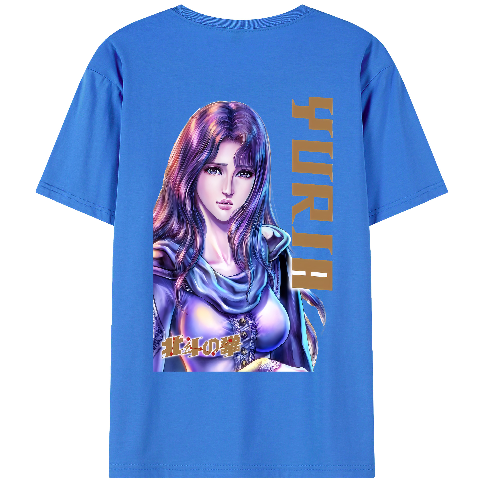 （画像用） 北斗の拳 Fist of the North Star 綿100％ メンズ半袖Tシャツ（バックプリント） 通気性