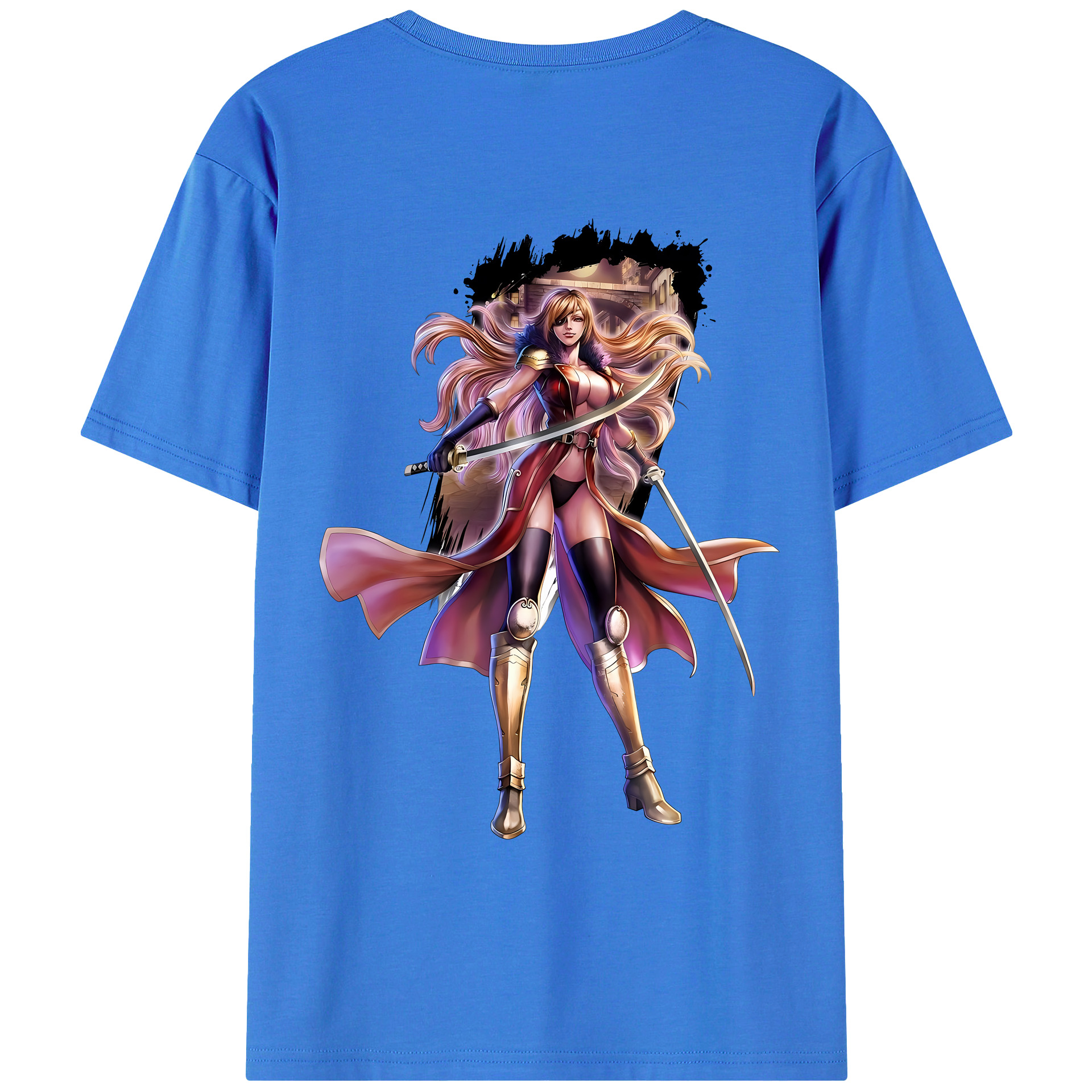 （画像用） 北斗の拳 Fist of the North Star 綿100％ メンズ半袖Tシャツ（バックプリント） 通気性