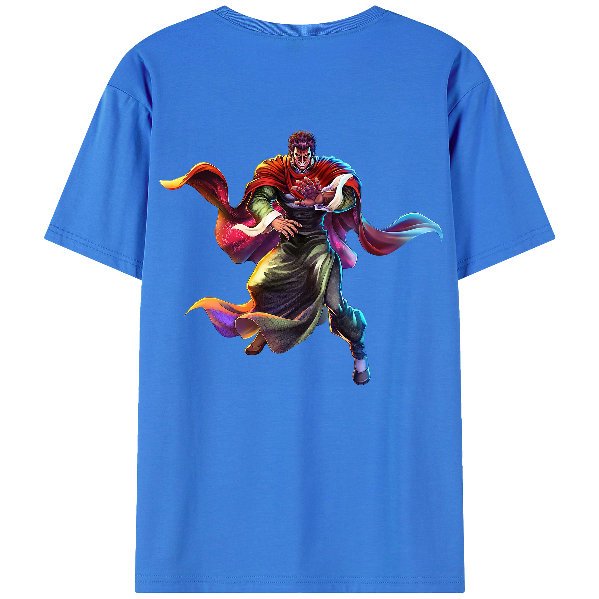 （画像用） 北斗の拳 Fist of the North Star 綿100％ メンズ半袖Tシャツ（バックプリント） 通気性