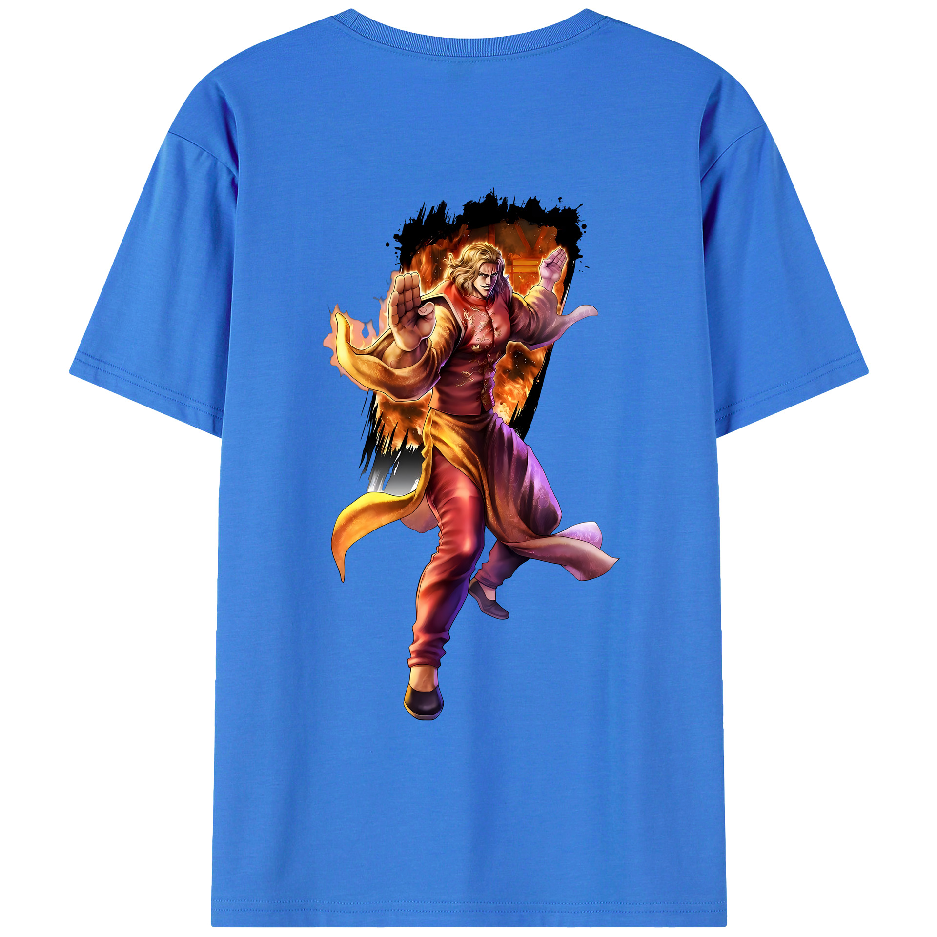 （画像用） 北斗の拳 Fist of the North Star 綿100％ メンズ半袖Tシャツ（バックプリント） 通気性