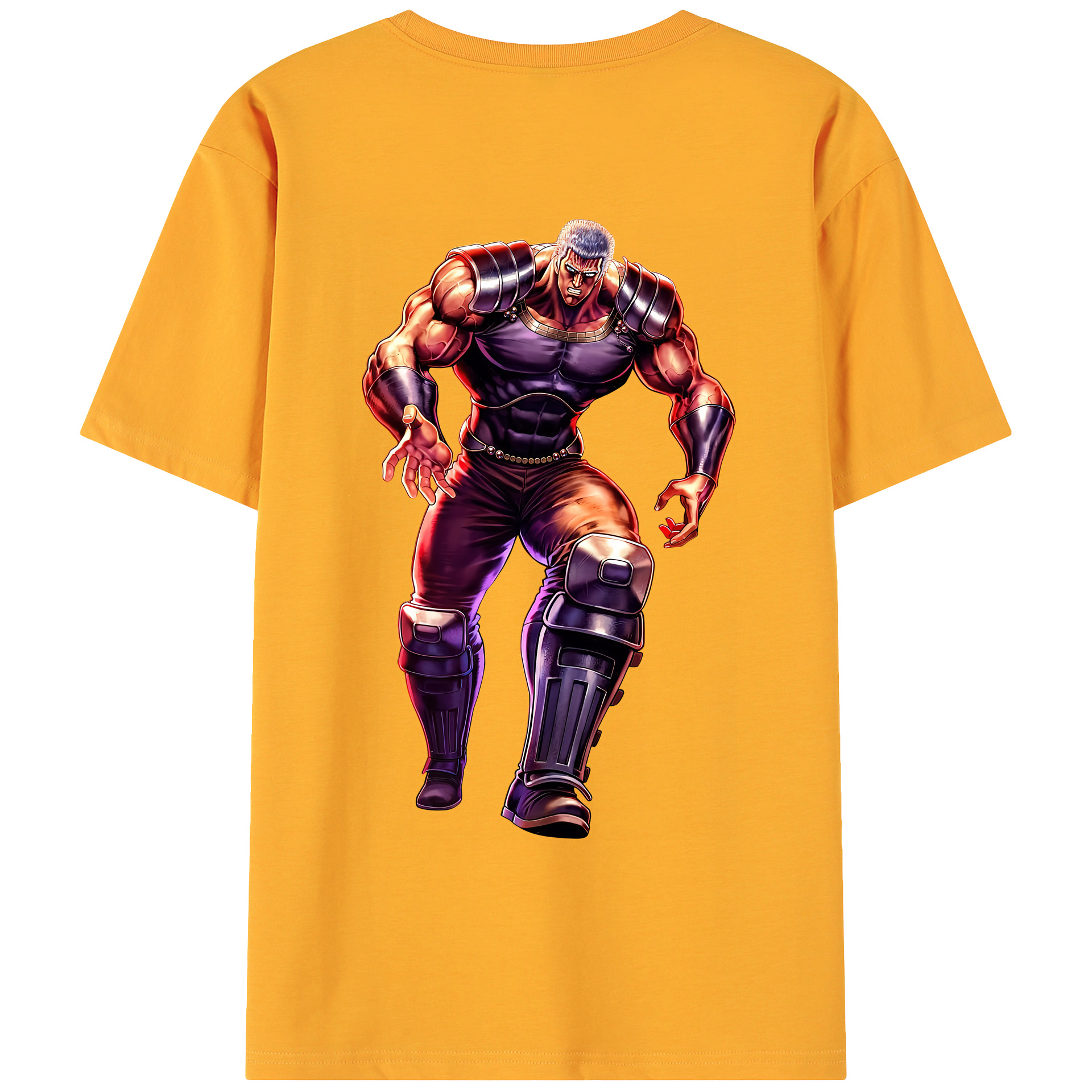 （画像用） 北斗の拳 Fist of the North Star 綿100％ メンズ半袖Tシャツ（バックプリント） 通気性