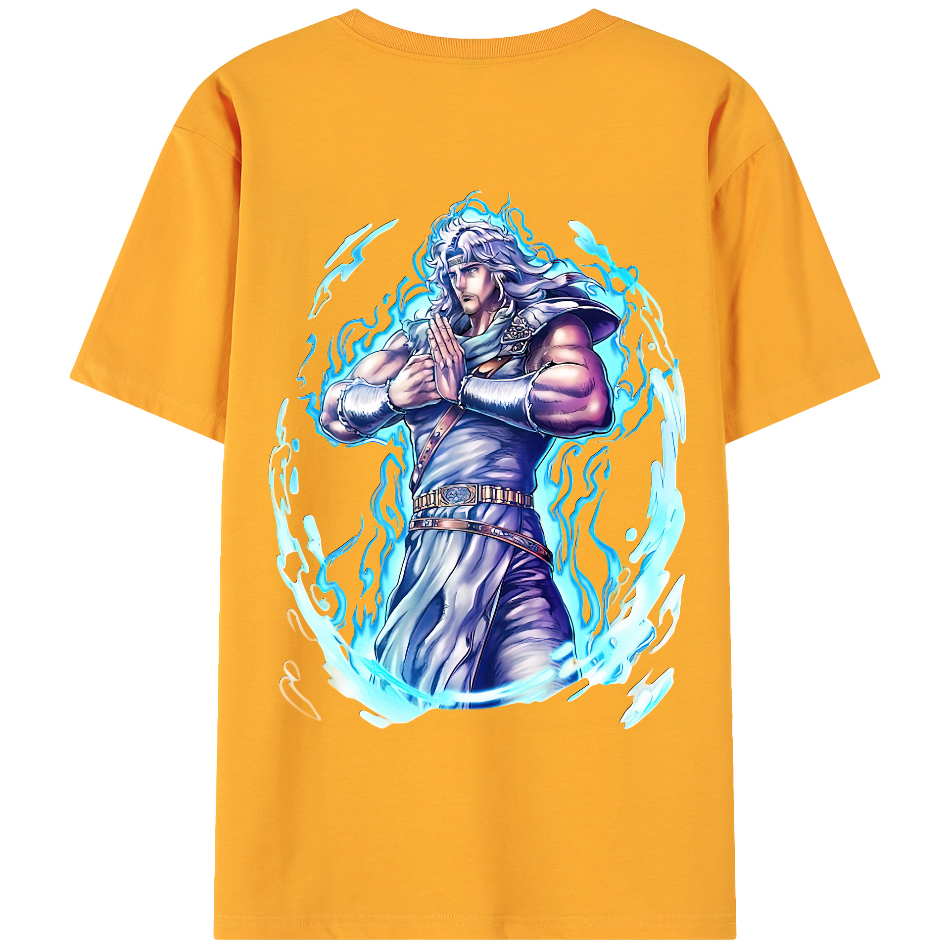 （画像用） 北斗の拳 Fist of the North Star 綿100％ メンズ半袖Tシャツ（バックプリント） 通気性