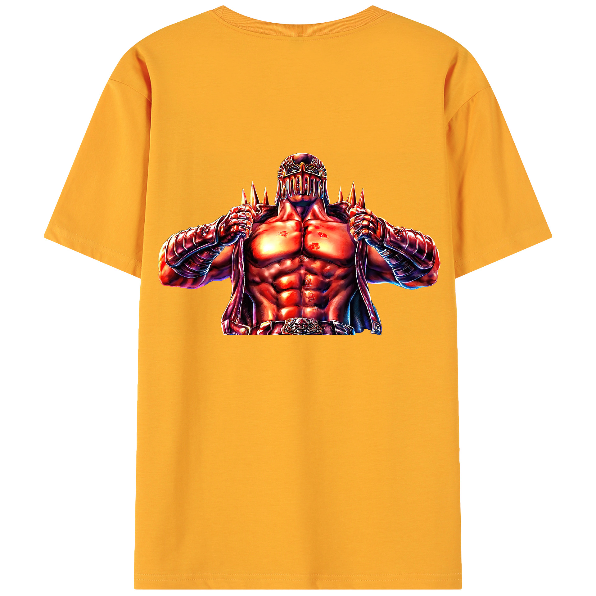 （画像用） 北斗の拳 Fist of the North Star 綿100％ メンズ半袖Tシャツ（バックプリント） 通気性