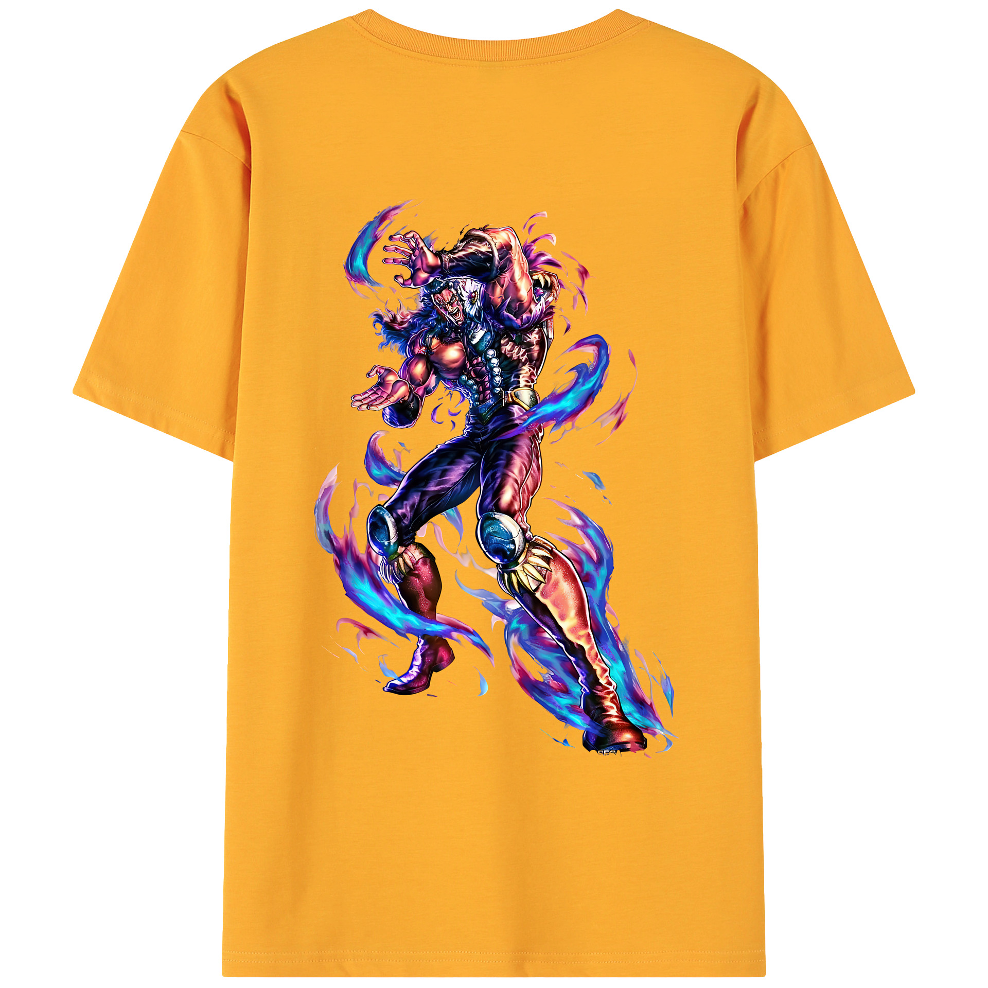 （画像用） 北斗の拳 Fist of the North Star 綿100％ メンズ半袖Tシャツ（バックプリント） 通気性