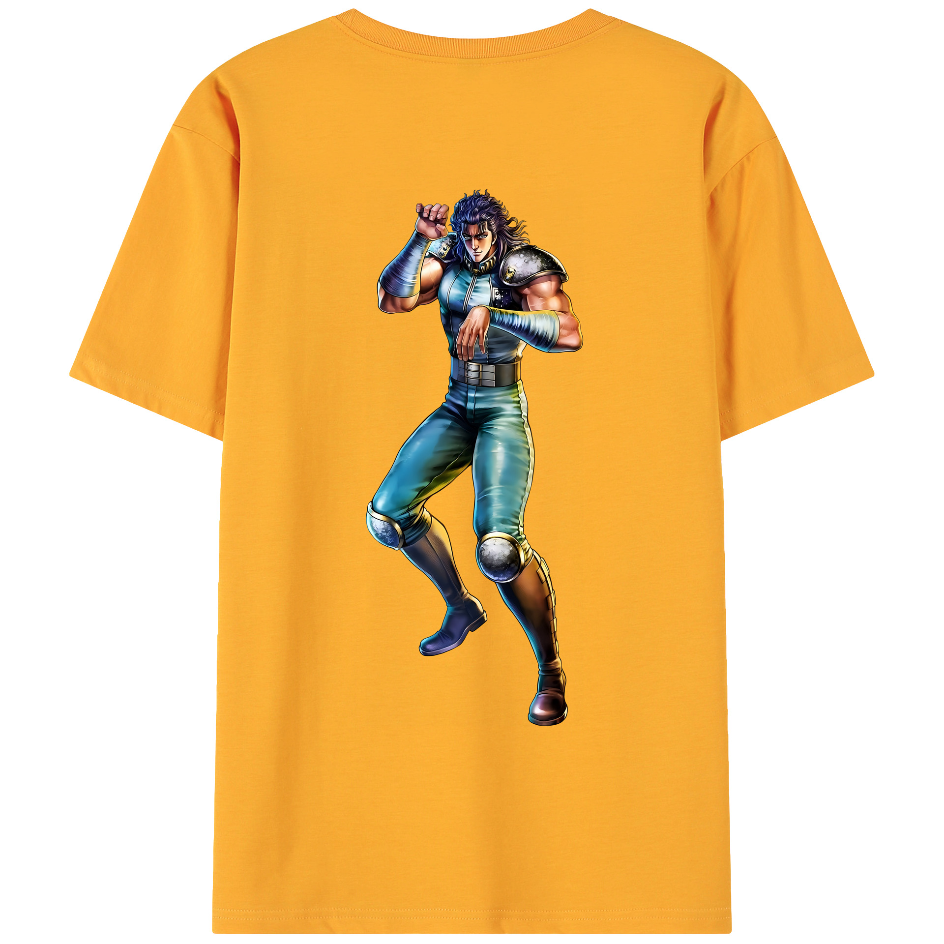 （画像用） 北斗の拳 Fist of the North Star 綿100％ メンズ半袖Tシャツ（バックプリント） 通気性