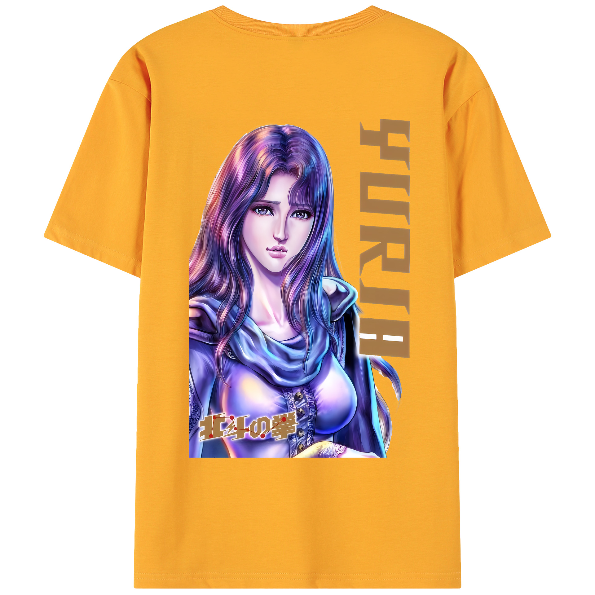 （画像用） 北斗の拳 Fist of the North Star 綿100％ メンズ半袖Tシャツ（バックプリント） 通気性