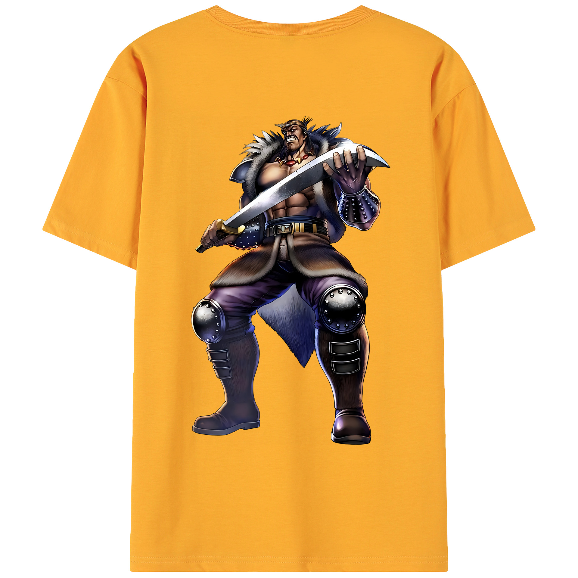 （画像用） 北斗の拳 Fist of the North Star 綿100％ メンズ半袖Tシャツ（バックプリント） 通気性