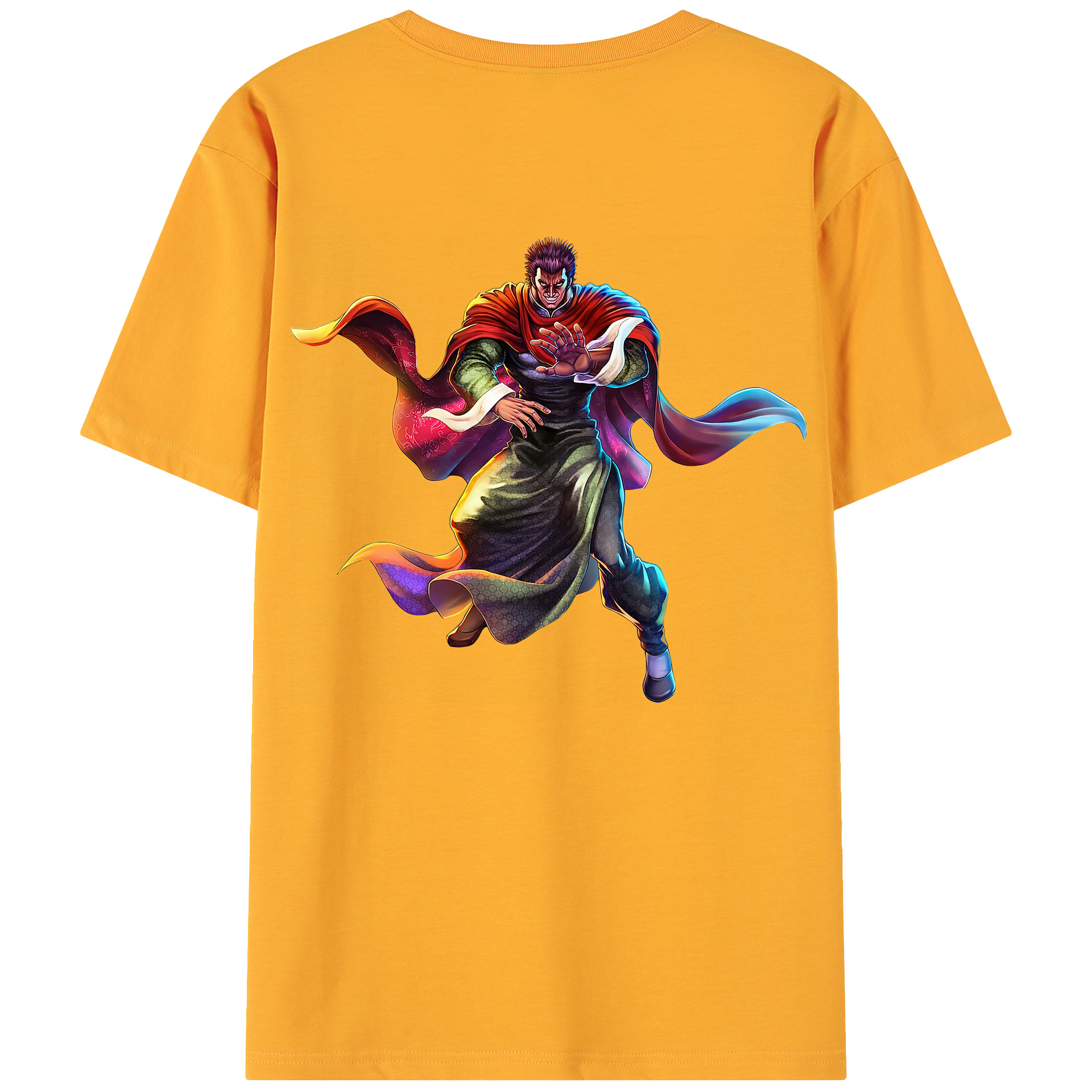 （画像用） 北斗の拳 Fist of the North Star 綿100％ メンズ半袖Tシャツ（バックプリント） 通気性