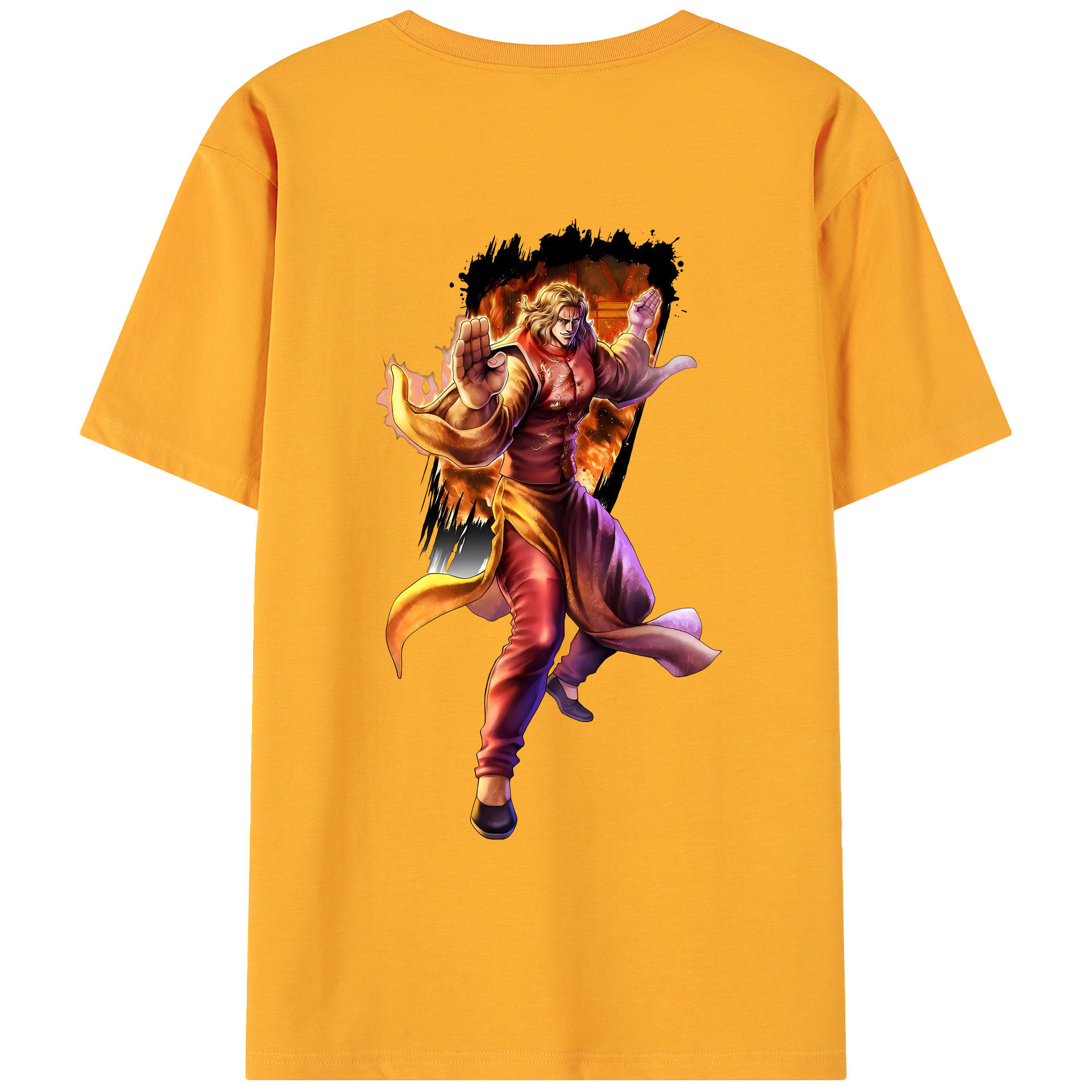 （画像用） 北斗の拳 Fist of the North Star 綿100％ メンズ半袖Tシャツ（バックプリント） 通気性