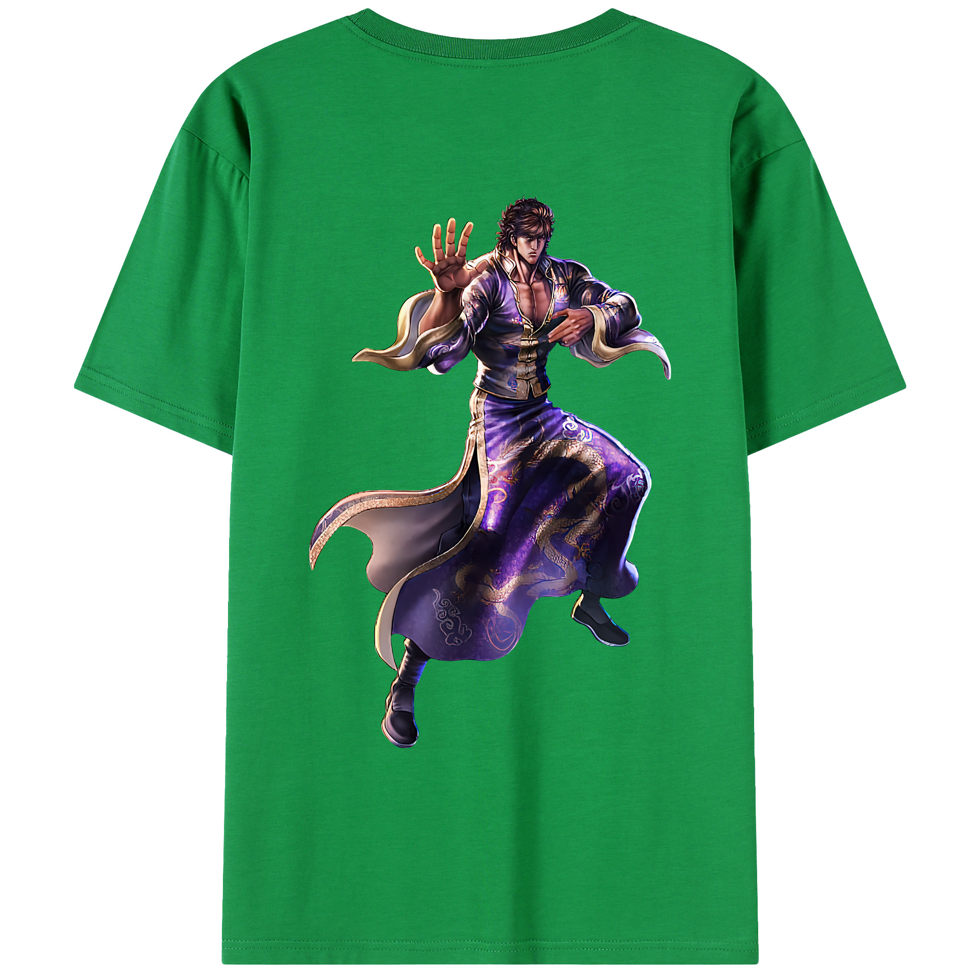 （画像用） 北斗の拳 Fist of the North Star 綿100％ メンズ半袖Tシャツ（バックプリント） 通気性