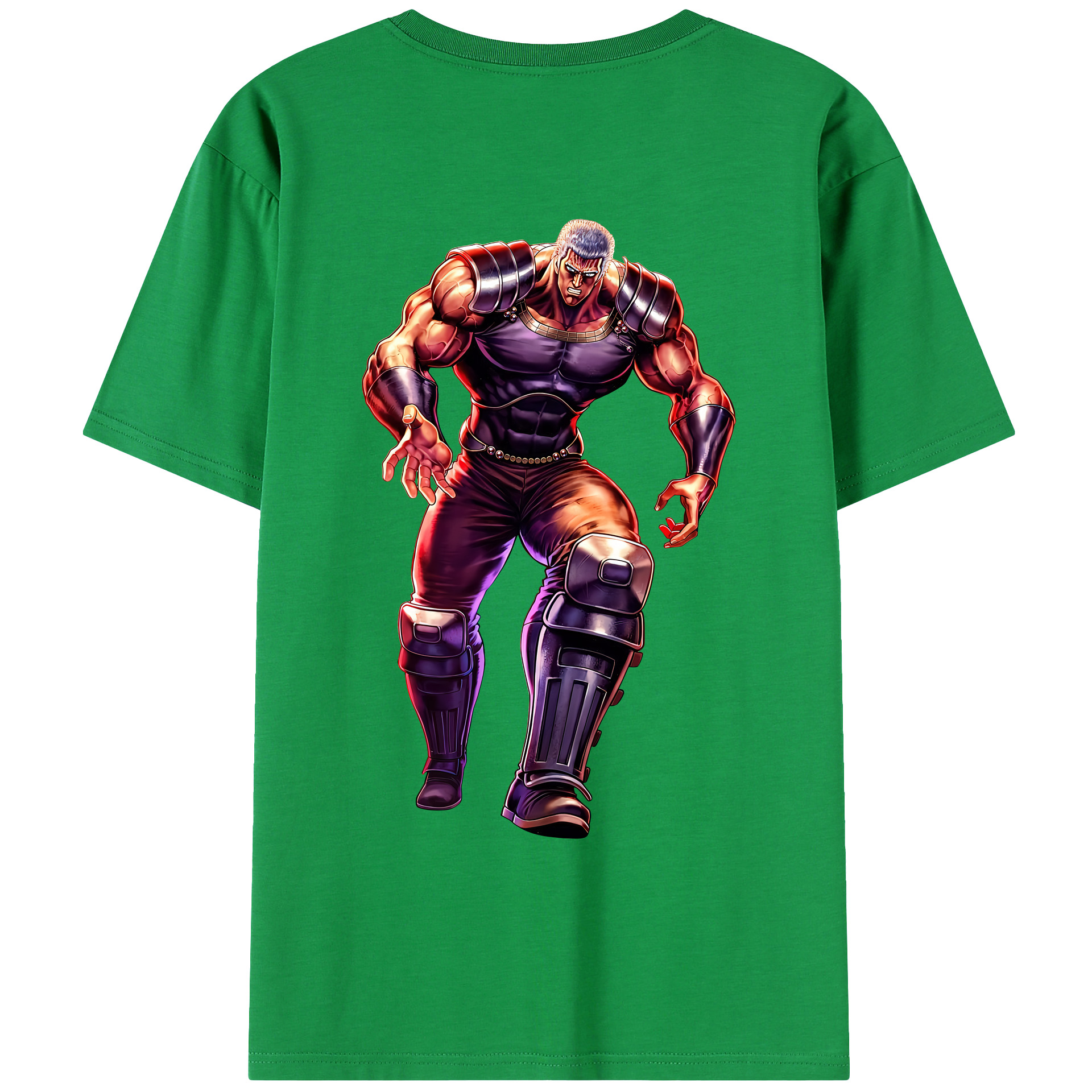 （画像用） 北斗の拳 Fist of the North Star 綿100％ メンズ半袖Tシャツ（バックプリント） 通気性