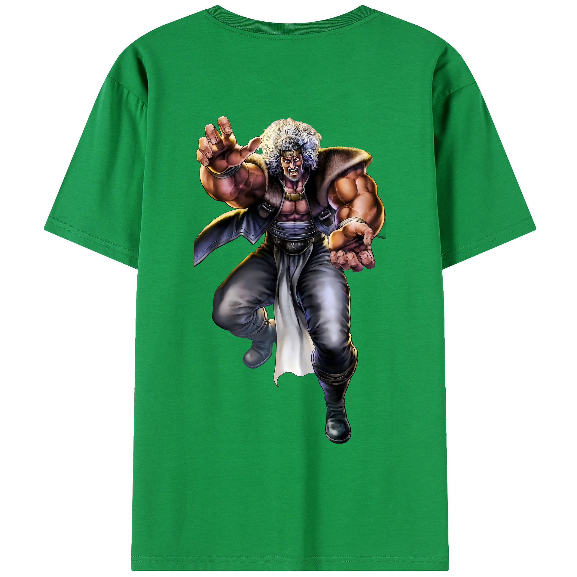 （画像用） 北斗の拳 Fist of the North Star 綿100％ メンズ半袖Tシャツ（バックプリント） 通気性