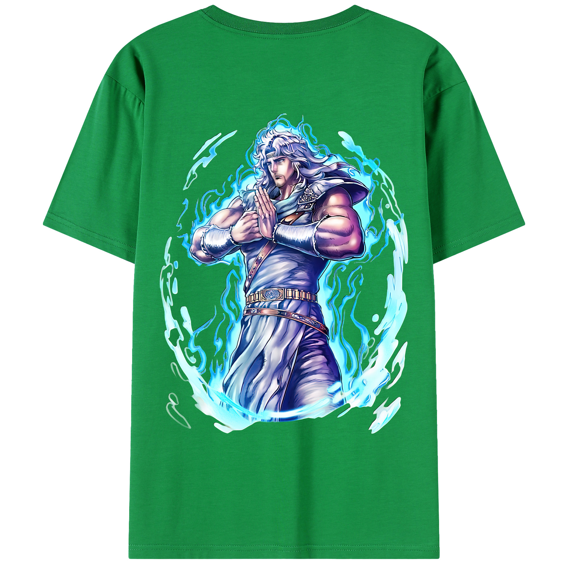 （画像用） 北斗の拳 Fist of the North Star 綿100％ メンズ半袖Tシャツ（バックプリント） 通気性