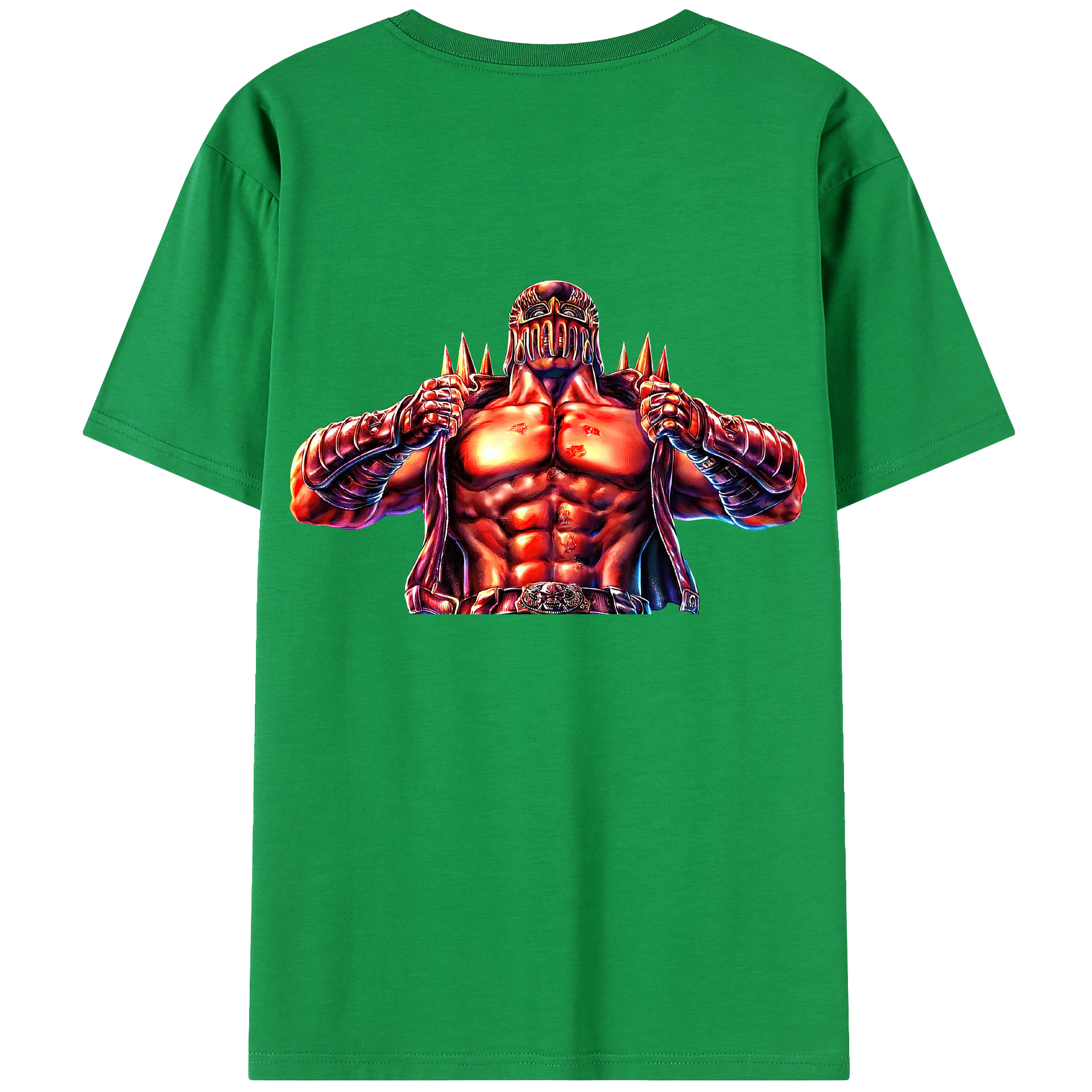 （画像用） 北斗の拳 Fist of the North Star 綿100％ メンズ半袖Tシャツ（バックプリント） 通気性