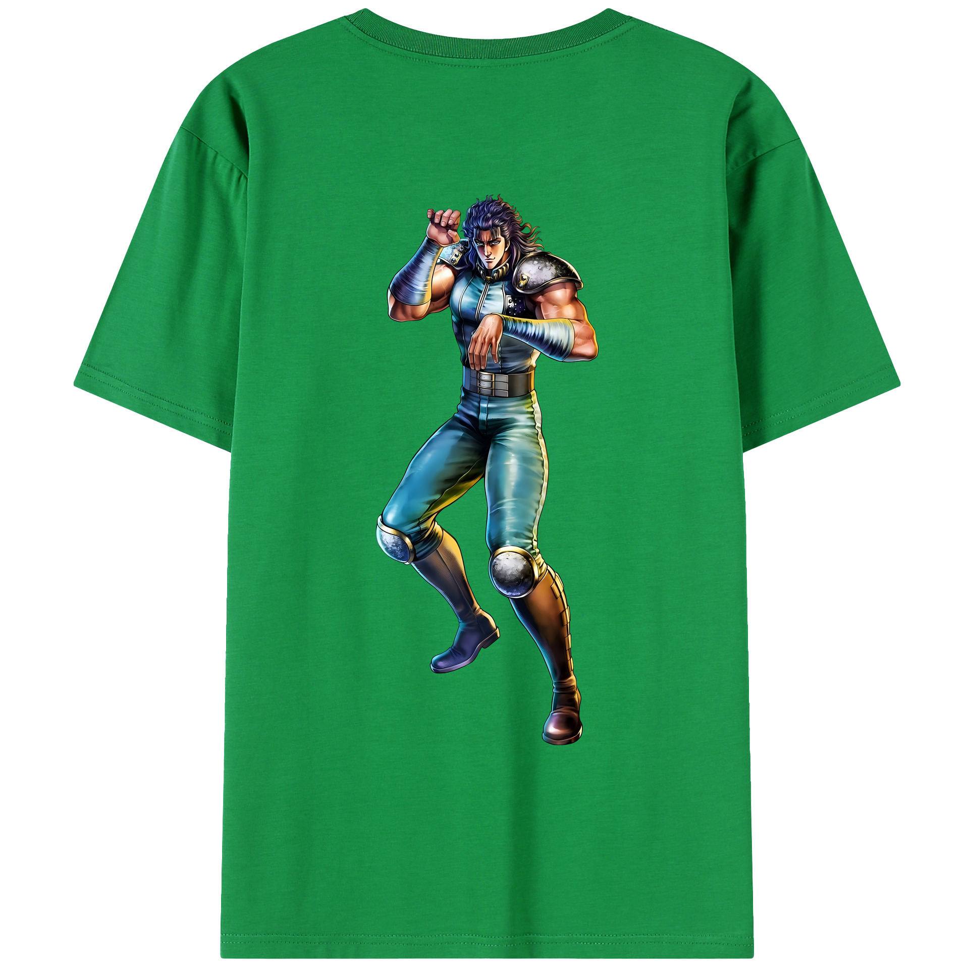 （画像用） 北斗の拳 Fist of the North Star 綿100％ メンズ半袖Tシャツ（バックプリント） 通気性