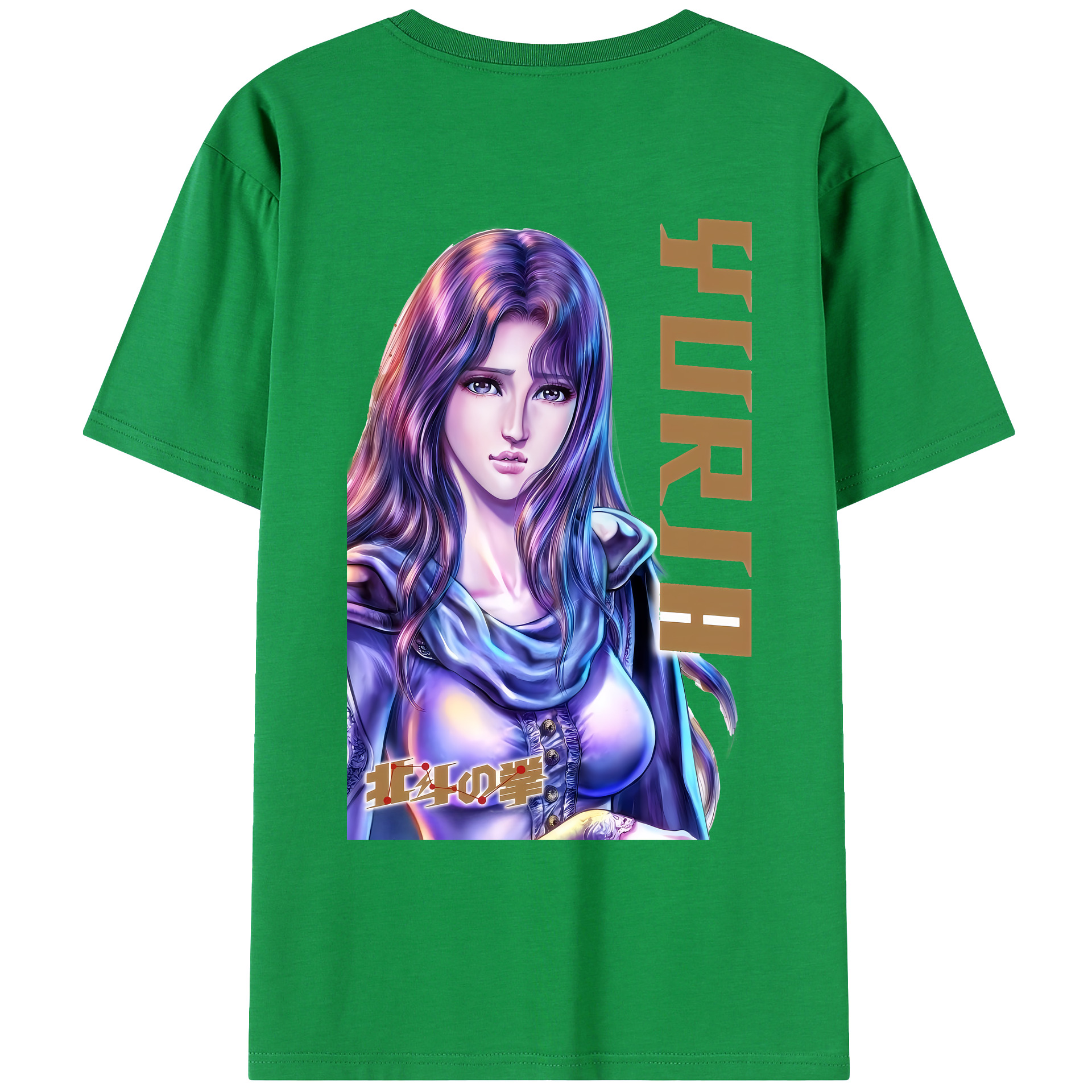 （画像用） 北斗の拳 Fist of the North Star 綿100％ メンズ半袖Tシャツ（バックプリント） 通気性