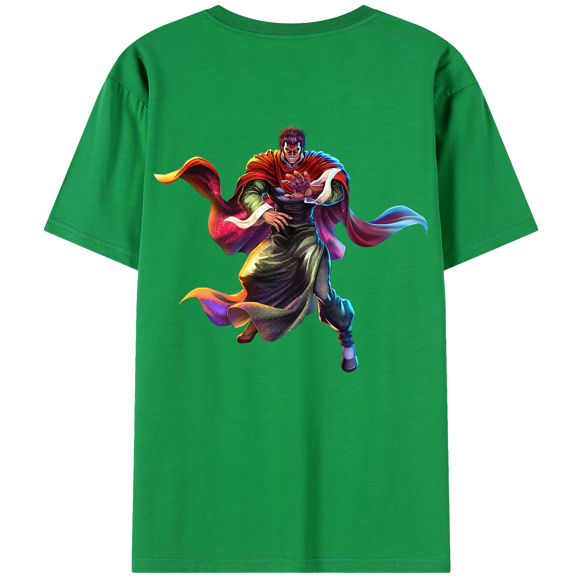 （画像用） 北斗の拳 Fist of the North Star 綿100％ メンズ半袖Tシャツ（バックプリント） 通気性