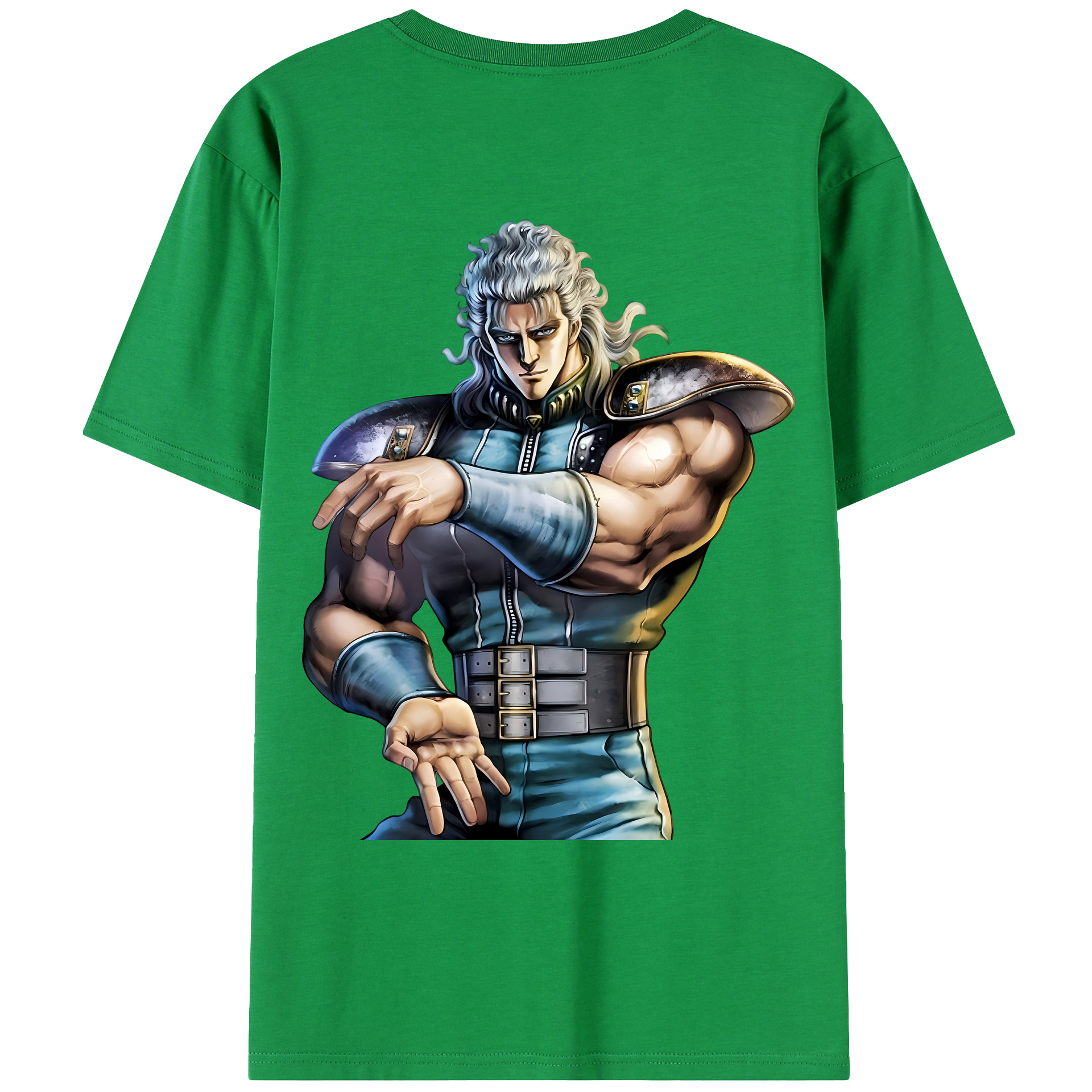 （画像用） 北斗の拳 Fist of the North Star 綿100％ メンズ半袖Tシャツ（バックプリント） 通気性