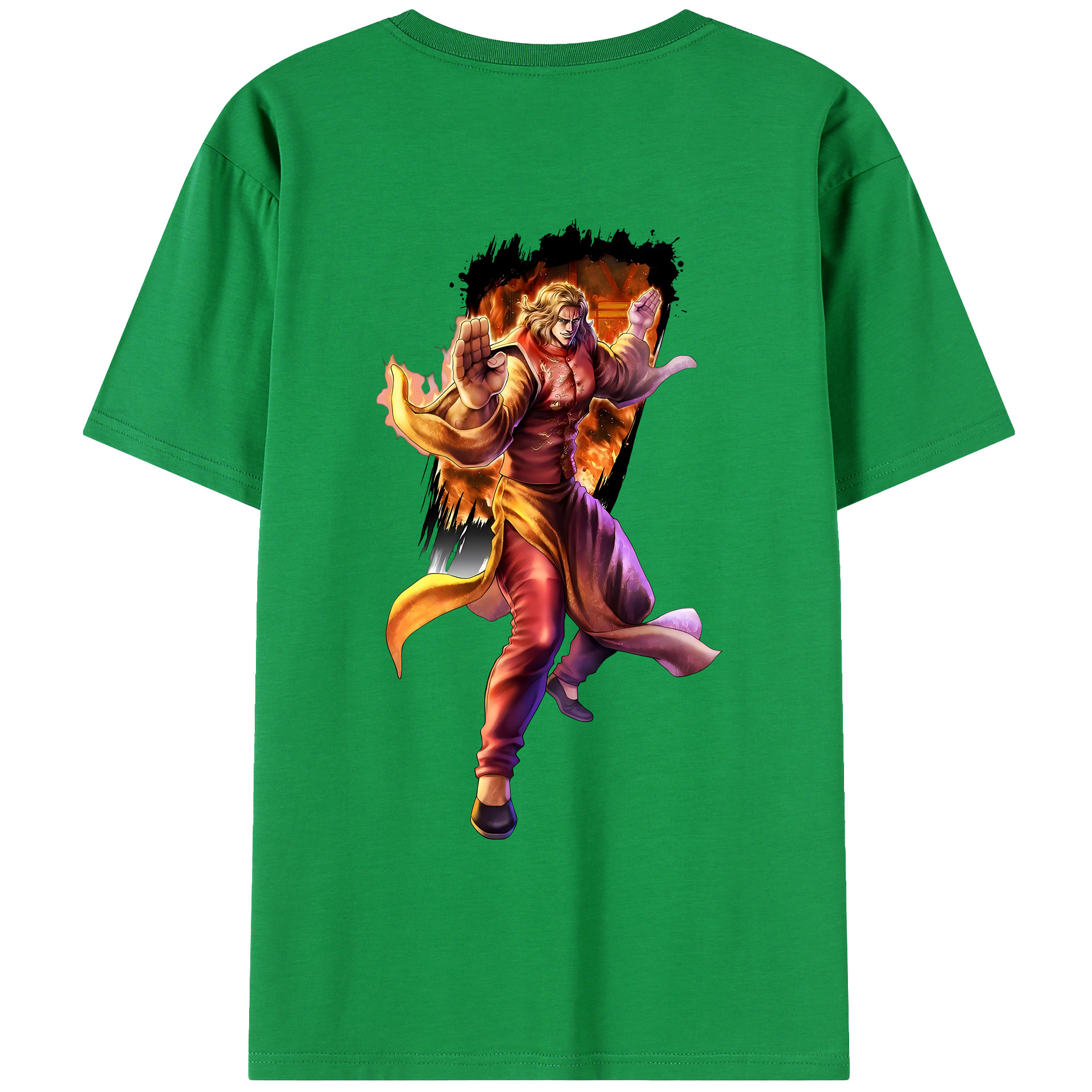 （画像用） 北斗の拳 Fist of the North Star 綿100％ メンズ半袖Tシャツ（バックプリント） 通気性