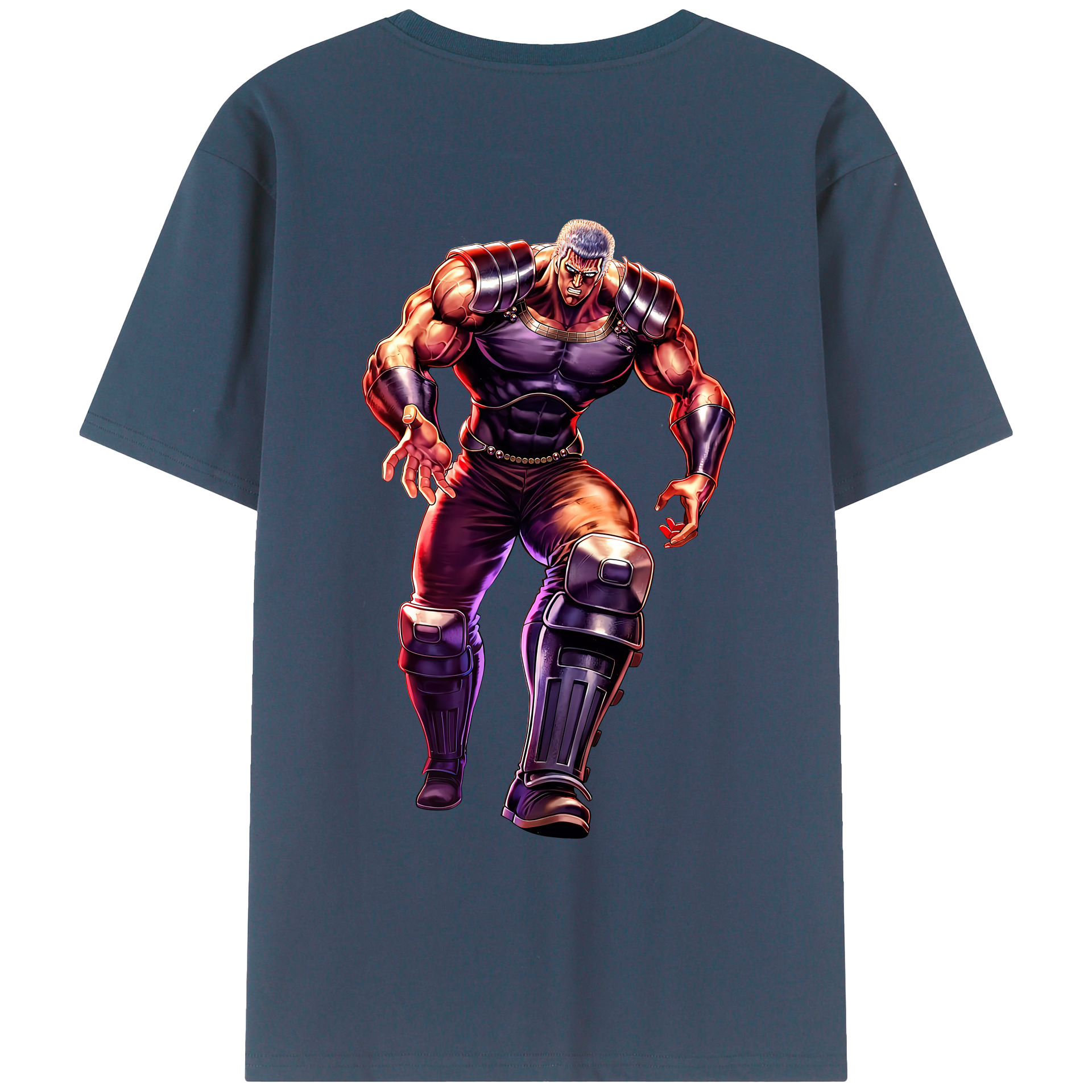 （画像用） 北斗の拳 Fist of the North Star 綿100％ メンズ半袖Tシャツ（バックプリント） 通気性