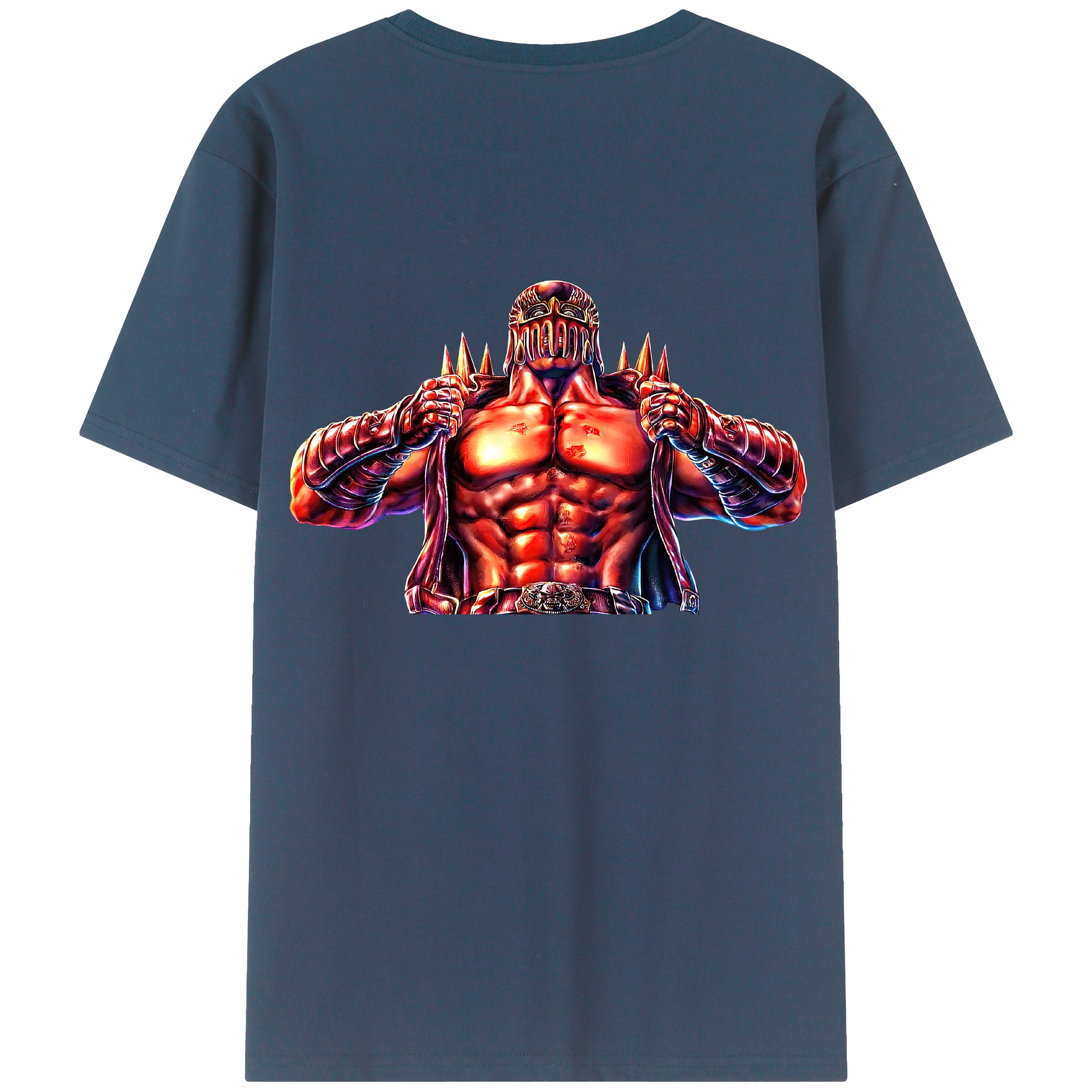 （画像用） 北斗の拳 Fist of the North Star 綿100％ メンズ半袖Tシャツ（バックプリント） 通気性