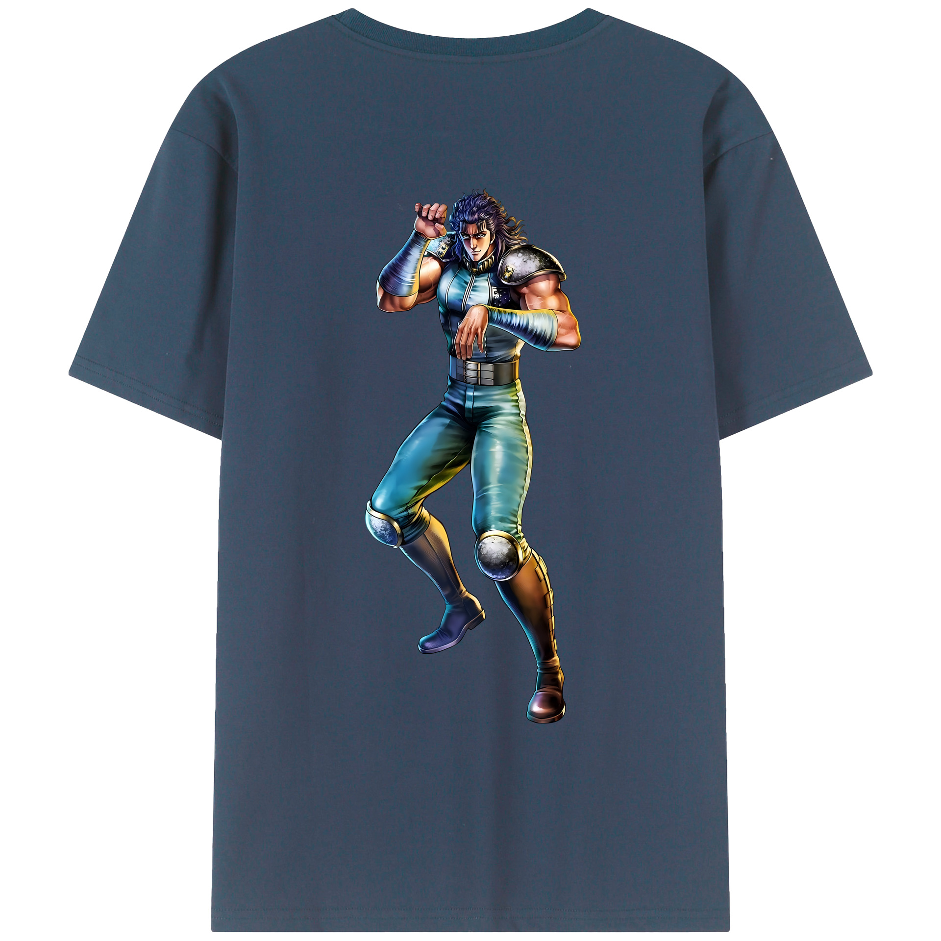 （画像用） 北斗の拳 Fist of the North Star 綿100％ メンズ半袖Tシャツ（バックプリント） 通気性