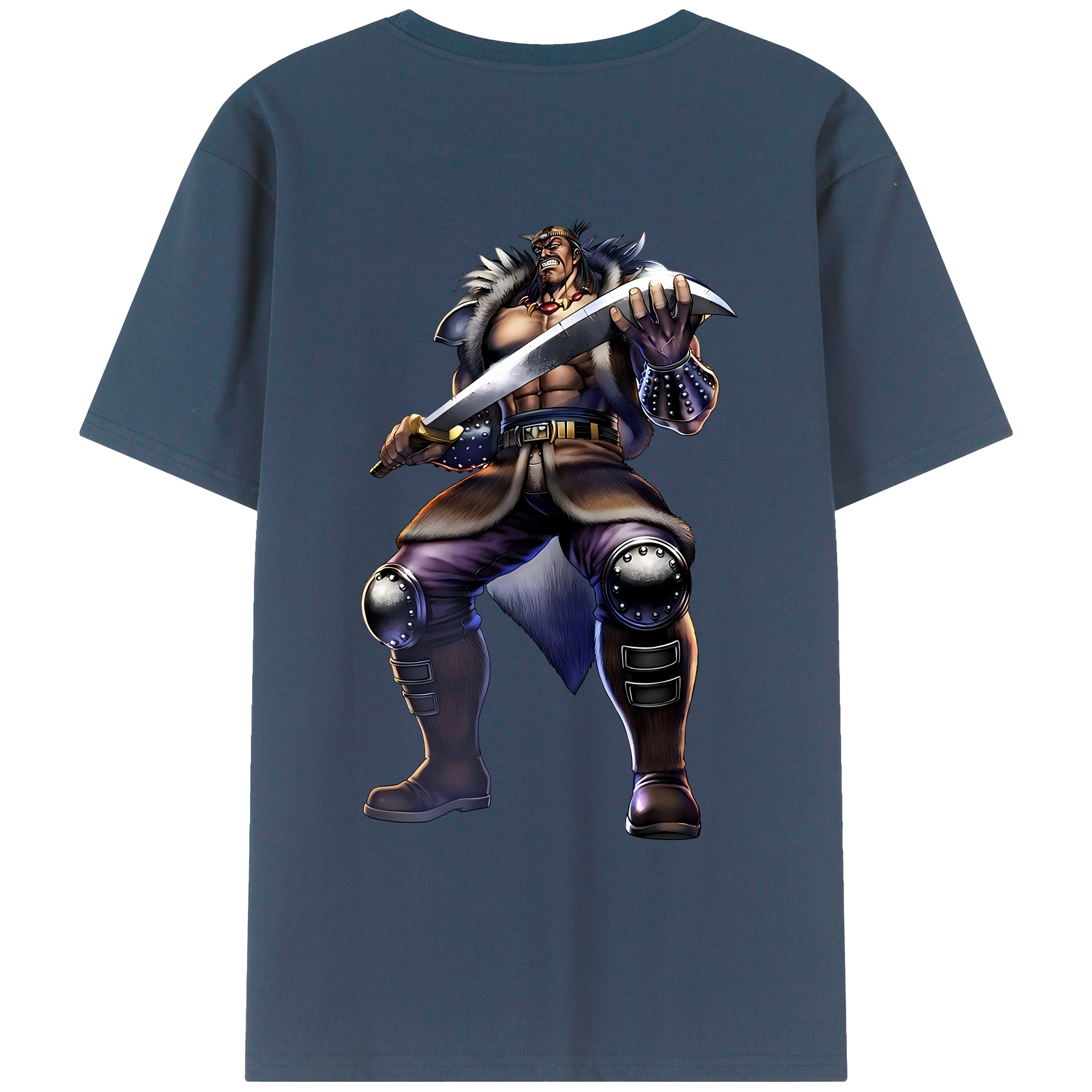 （画像用） 北斗の拳 Fist of the North Star 綿100％ メンズ半袖Tシャツ（バックプリント） 通気性