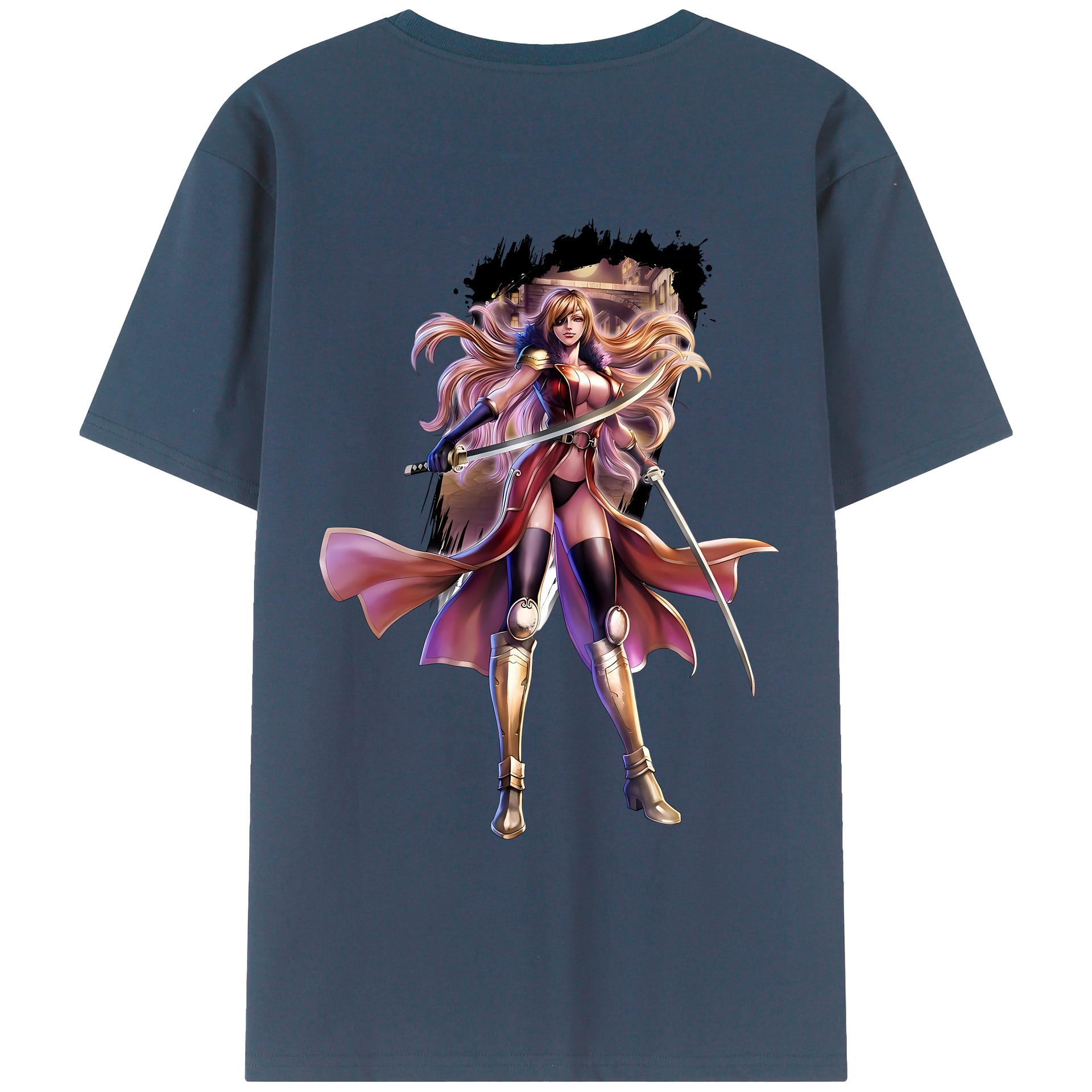 （画像用） 北斗の拳 Fist of the North Star 綿100％ メンズ半袖Tシャツ（バックプリント） 通気性