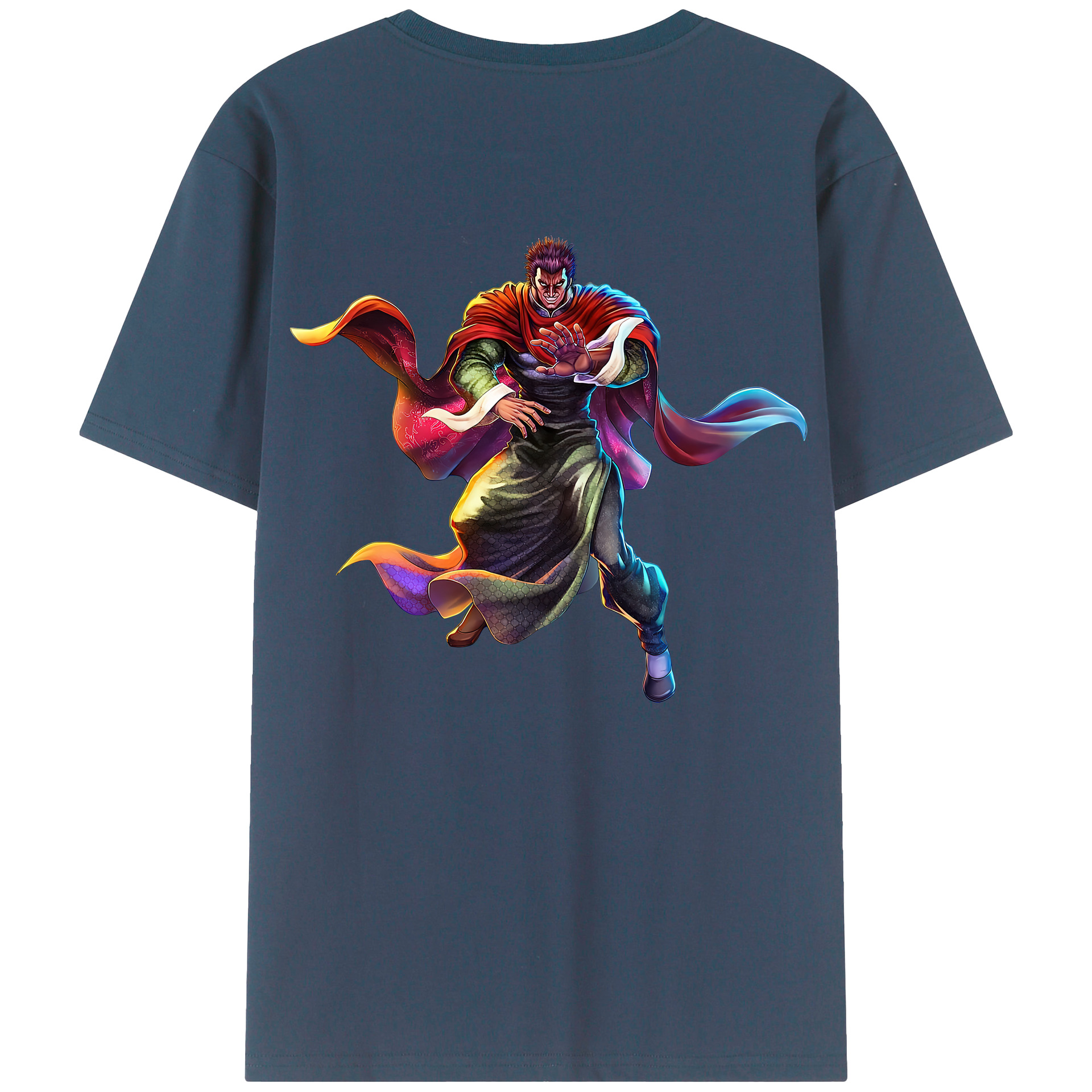 （画像用） 北斗の拳 Fist of the North Star 綿100％ メンズ半袖Tシャツ（バックプリント） 通気性
