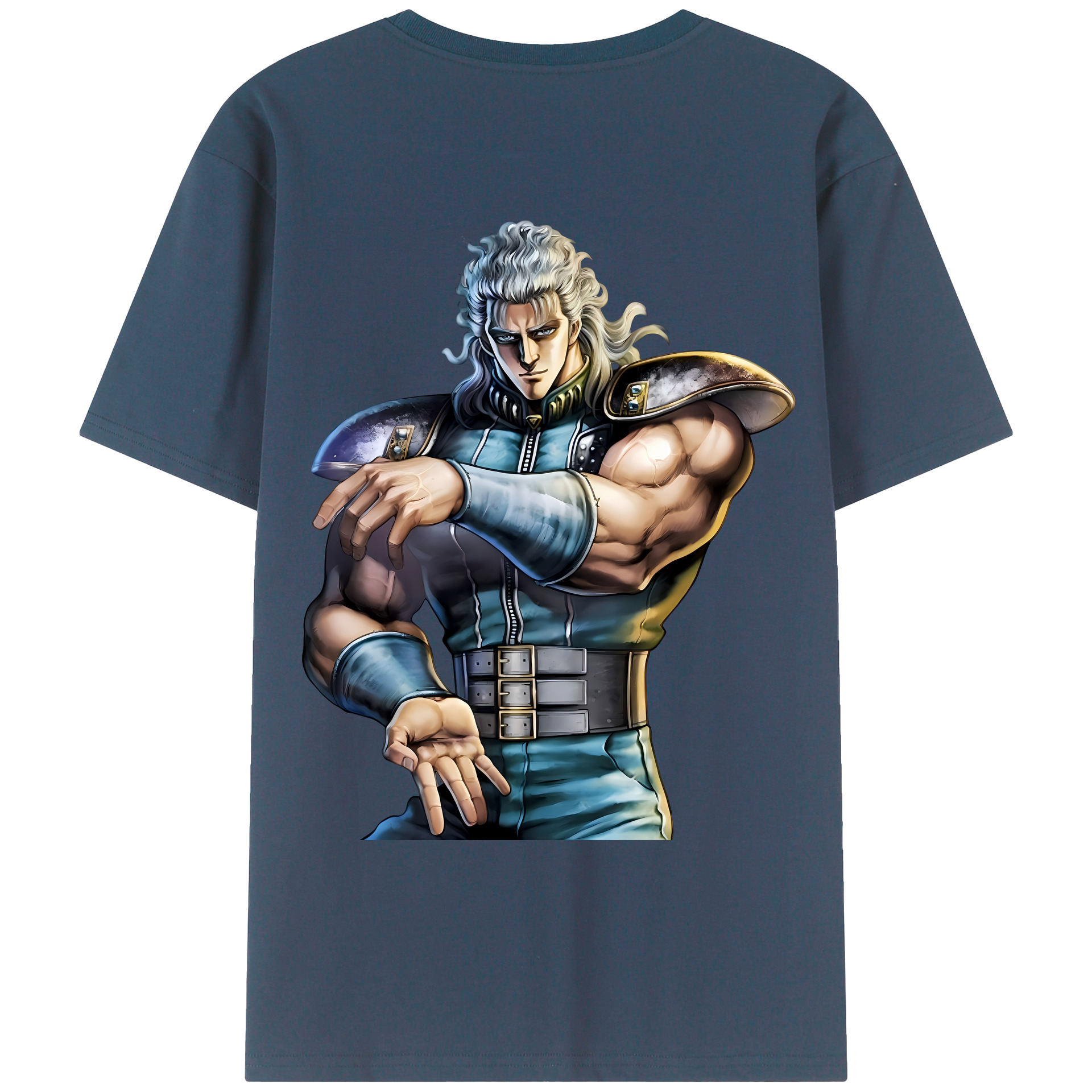 （画像用） 北斗の拳 Fist of the North Star 綿100％ メンズ半袖Tシャツ（バックプリント） 通気性