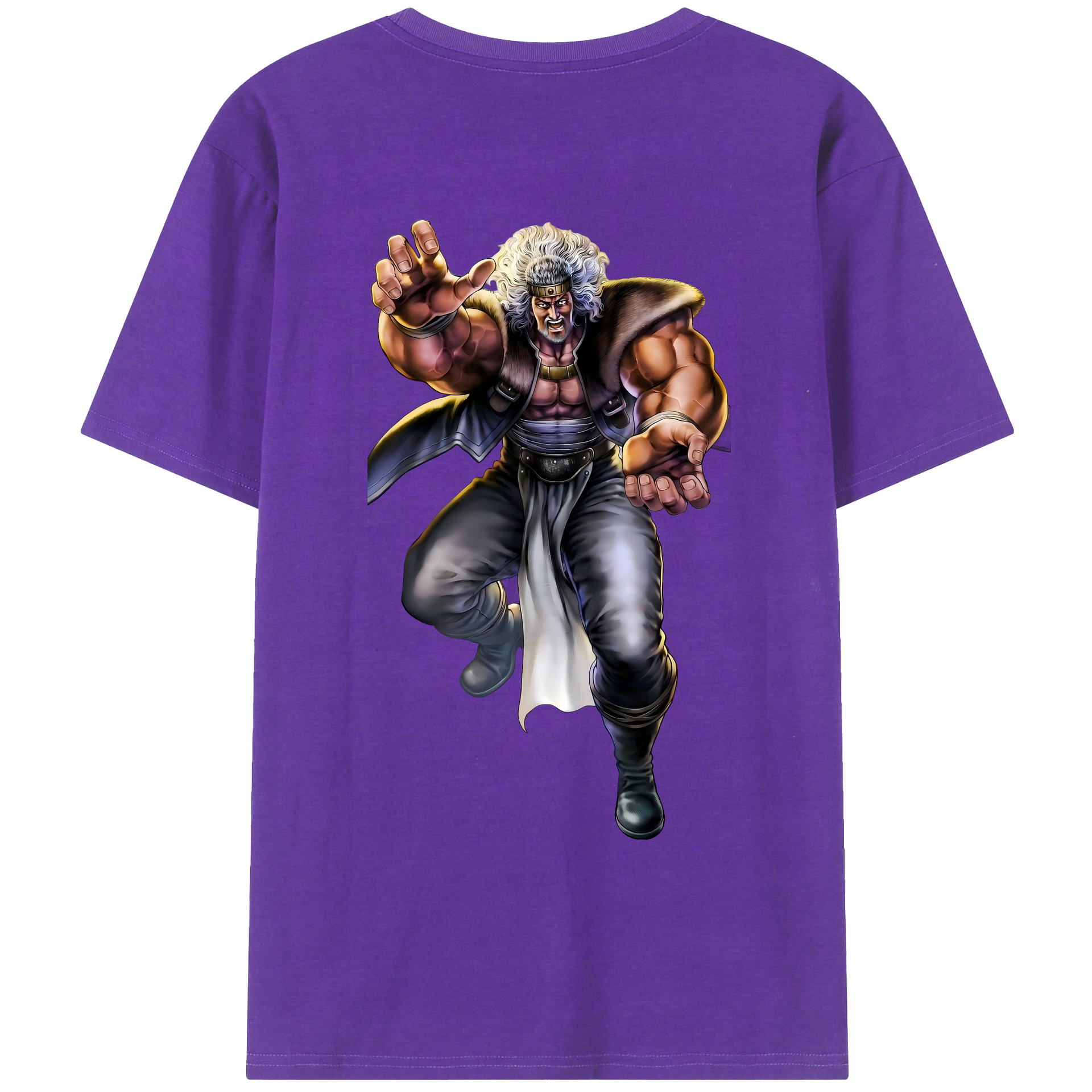 （画像用） 北斗の拳 Fist of the North Star 綿100％ メンズ半袖Tシャツ（バックプリント） 通気性