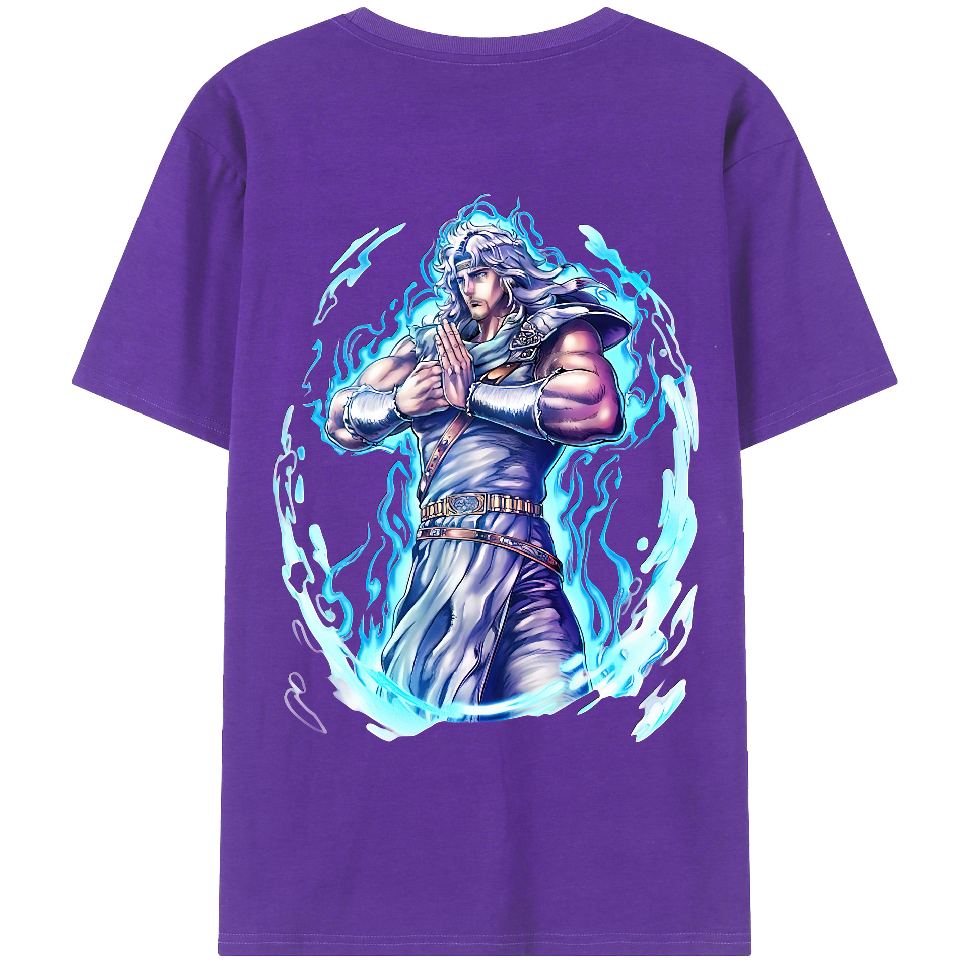 （画像用） 北斗の拳 Fist of the North Star 綿100％ メンズ半袖Tシャツ（バックプリント） 通気性