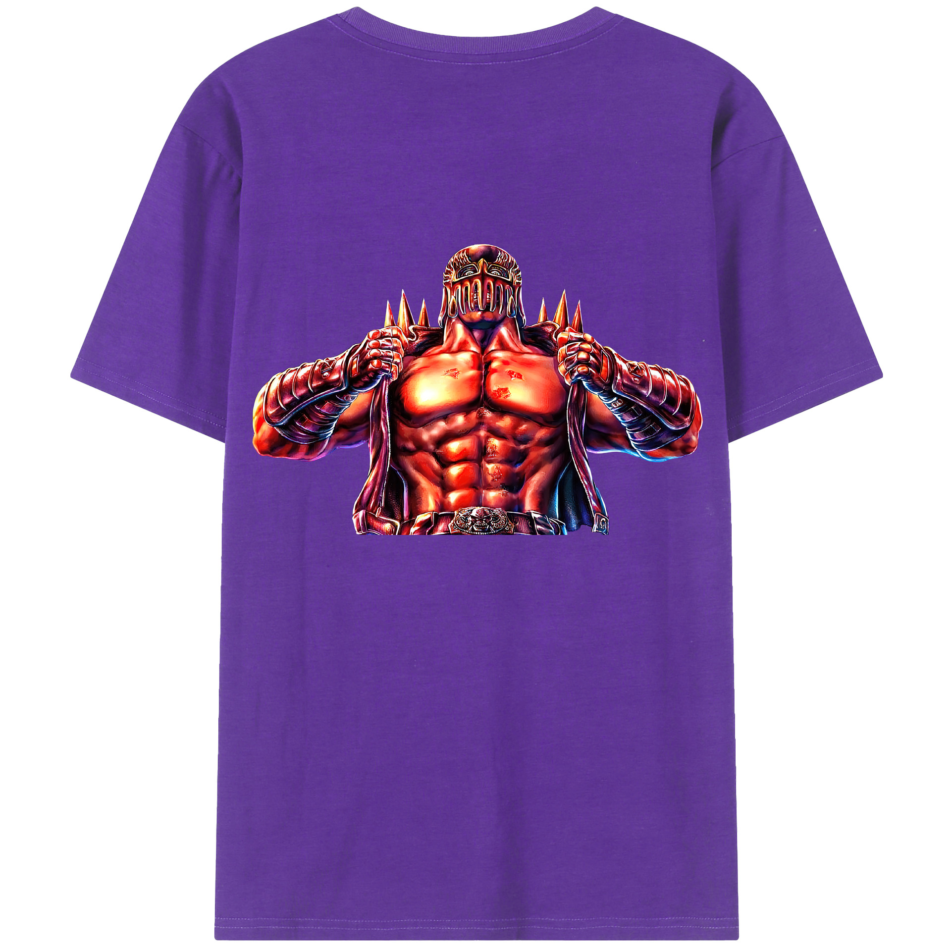 （画像用） 北斗の拳 Fist of the North Star 綿100％ メンズ半袖Tシャツ（バックプリント） 通気性