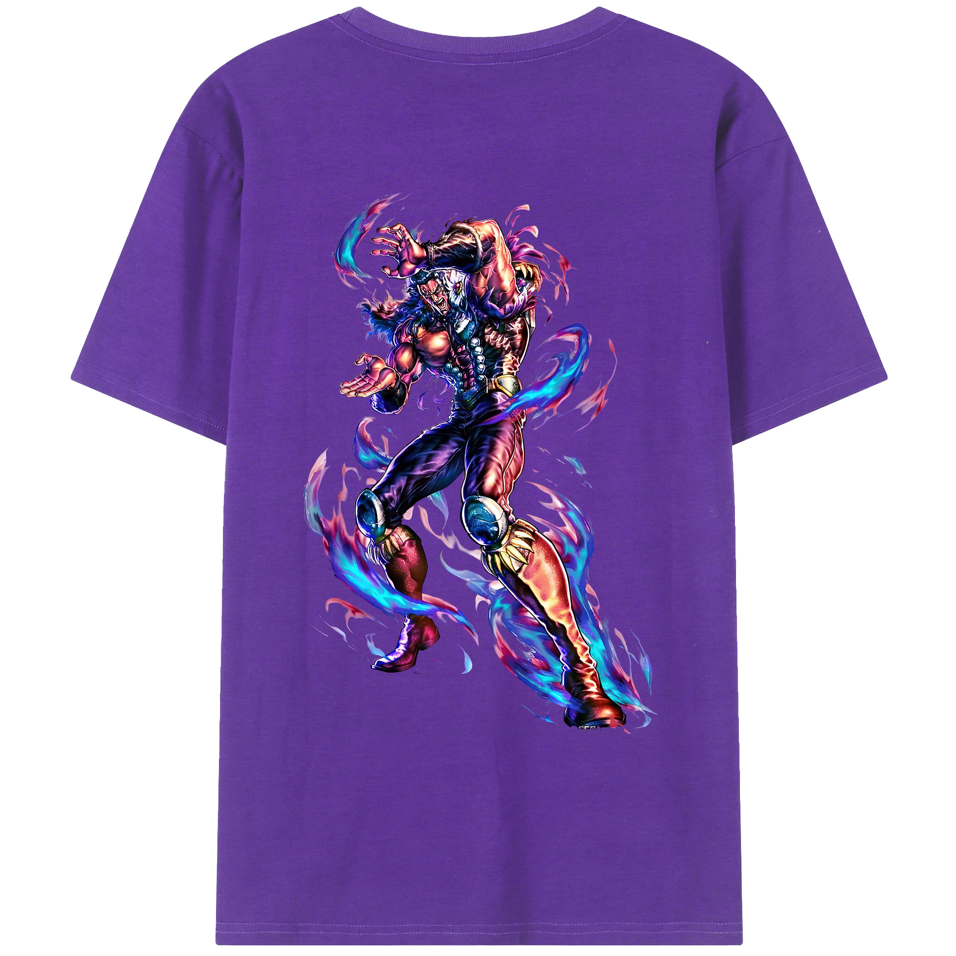 （画像用） 北斗の拳 Fist of the North Star 綿100％ メンズ半袖Tシャツ（バックプリント） 通気性