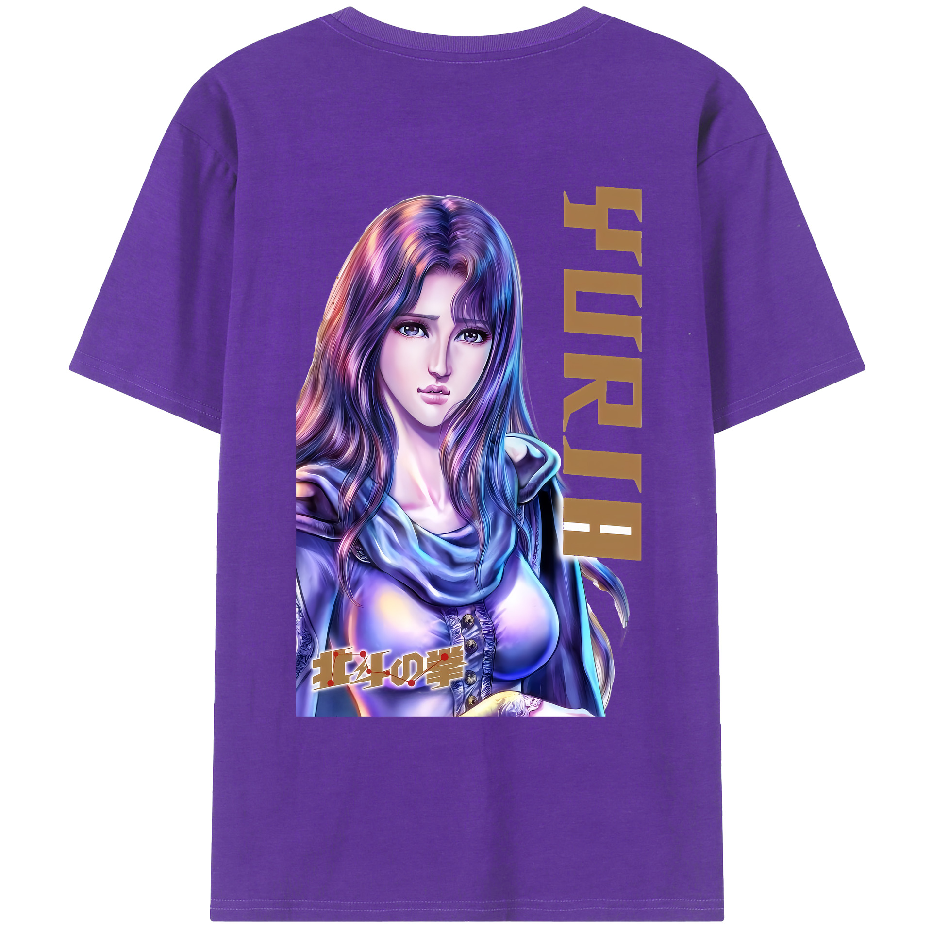 （画像用） 北斗の拳 Fist of the North Star 綿100％ メンズ半袖Tシャツ（バックプリント） 通気性