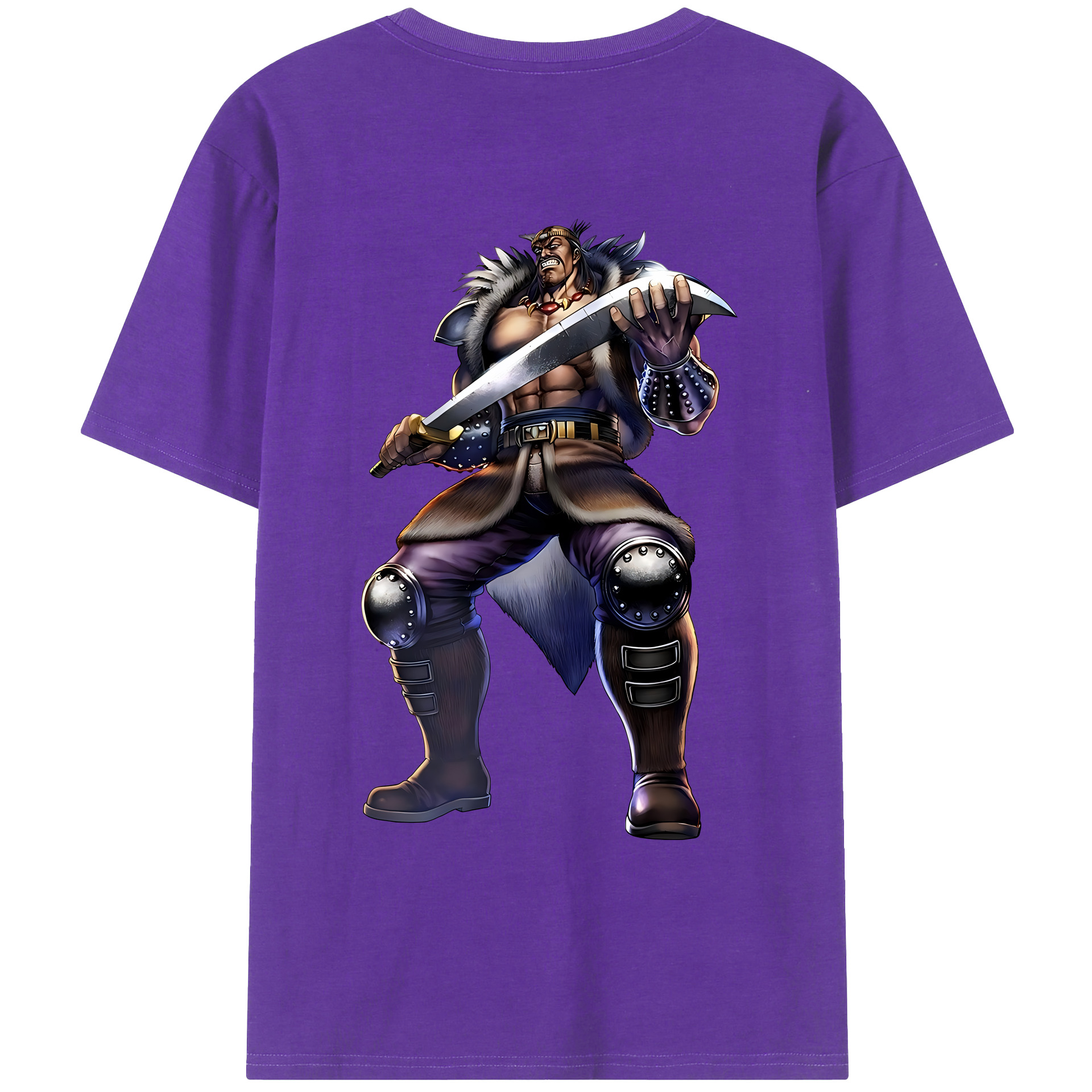 （画像用） 北斗の拳 Fist of the North Star 綿100％ メンズ半袖Tシャツ（バックプリント） 通気性